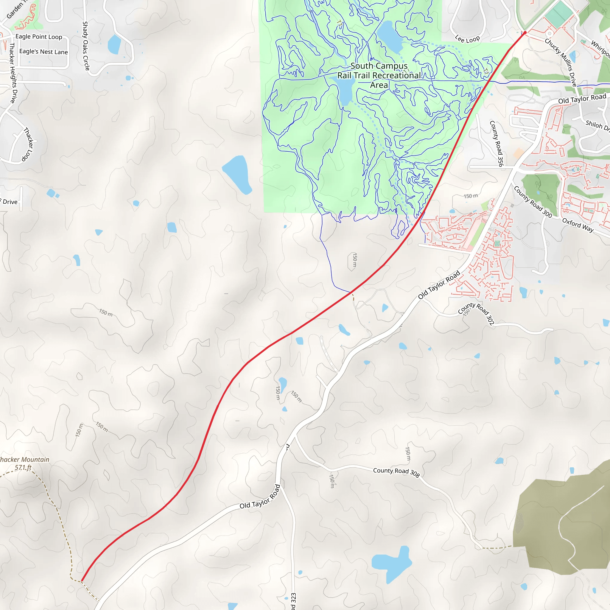 South Campus Rail Trail mobile static map