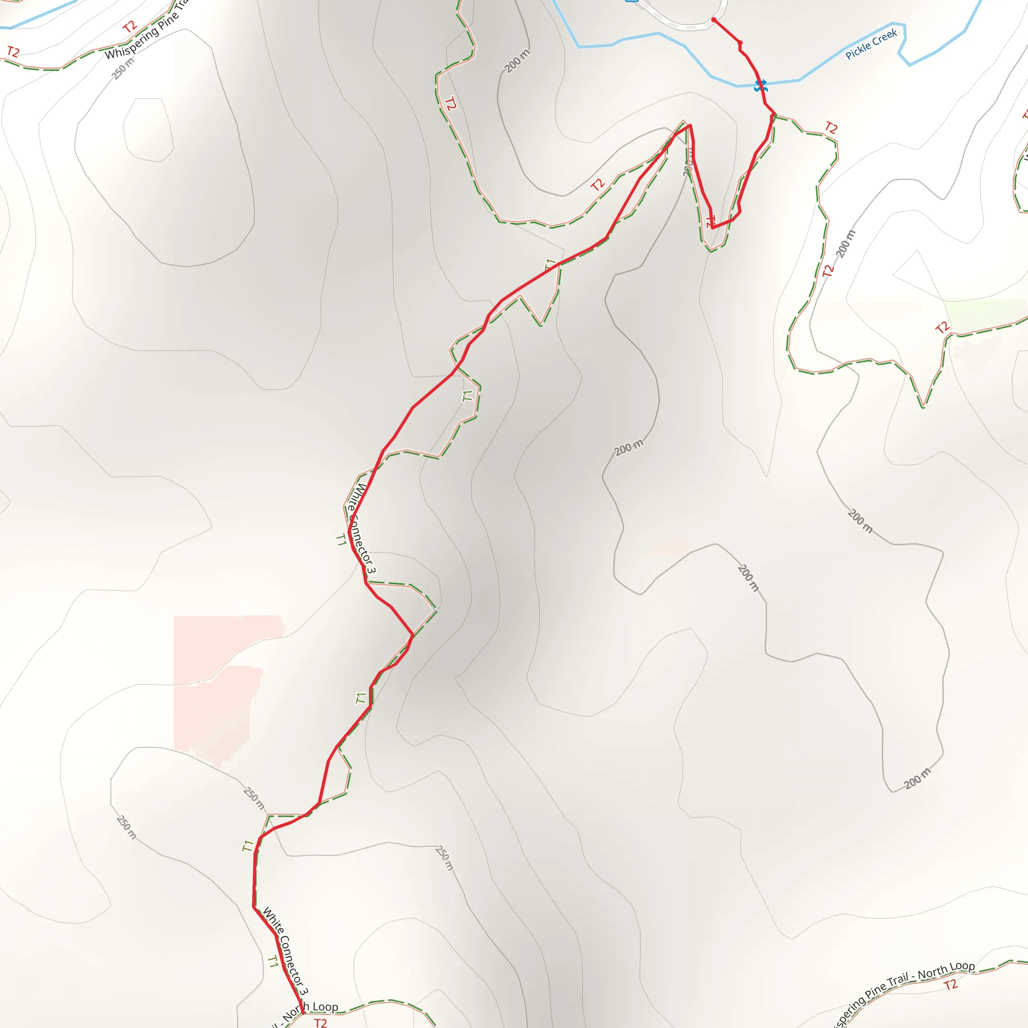 Whispering Pine Trail and White Connector 3 mobile static map