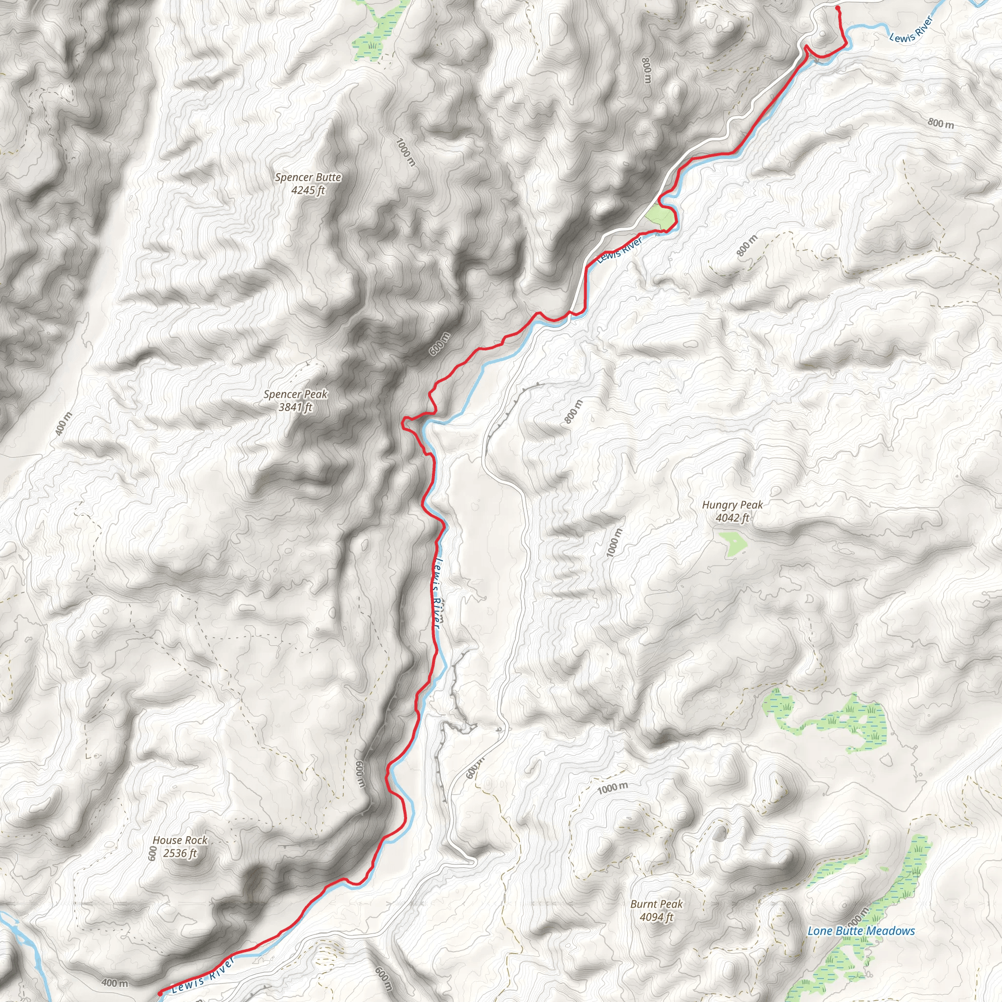 Lewis River Trail mobile static map