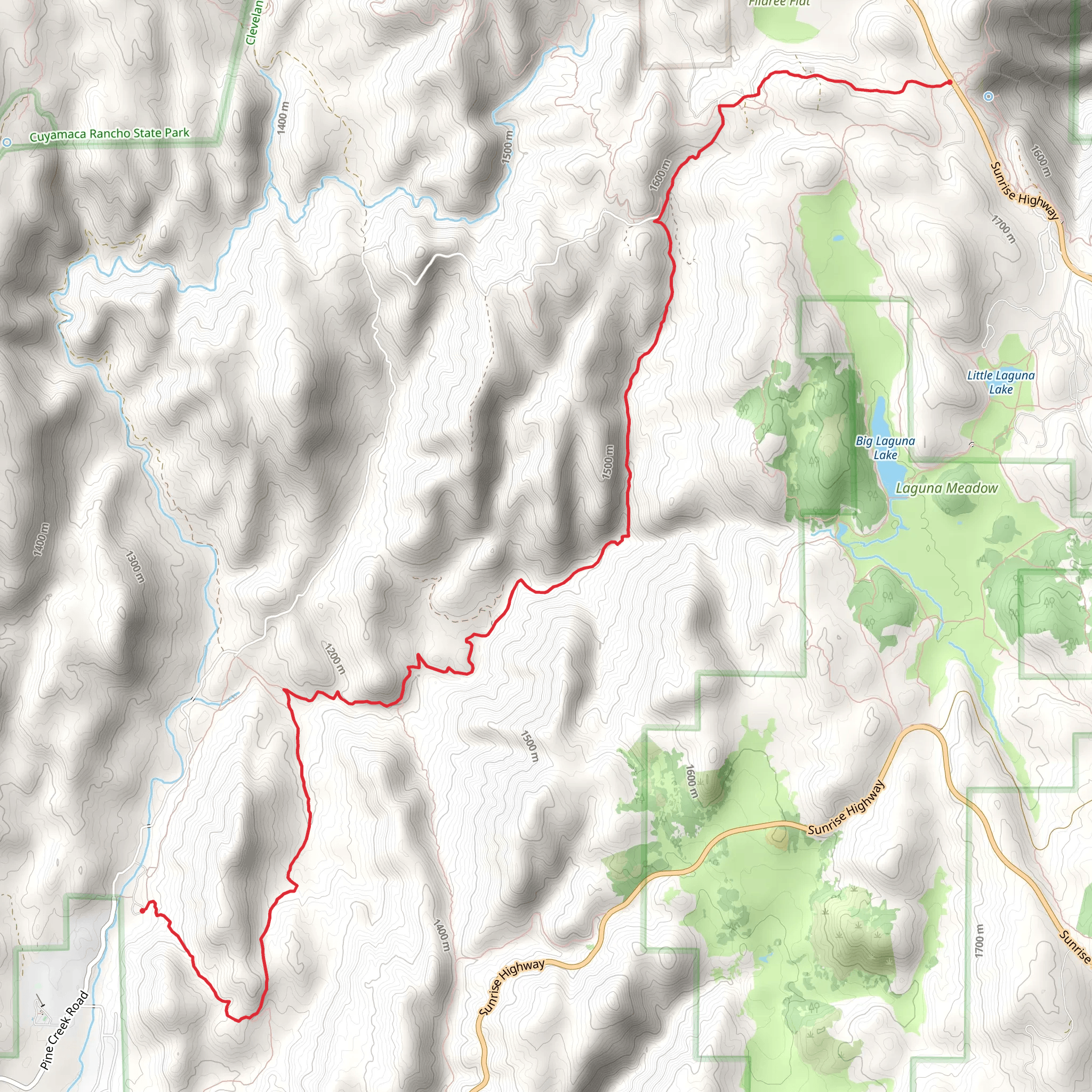 Noble Canyon Trail mobile static map