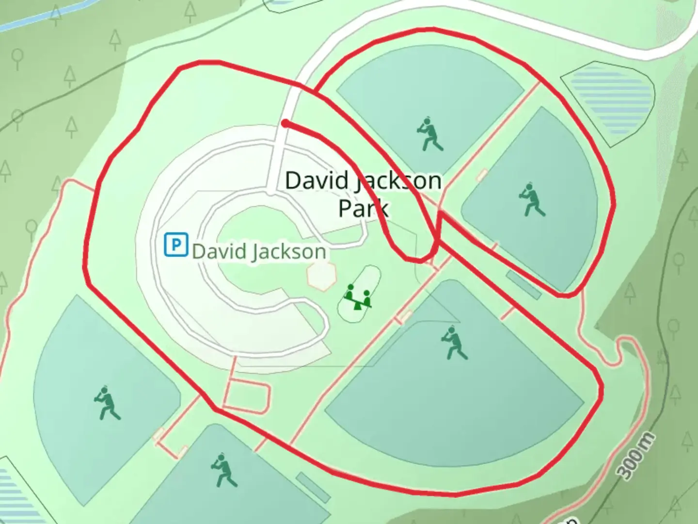 An image depicting the trail David Jackson Park Loop and its surrounding area.
