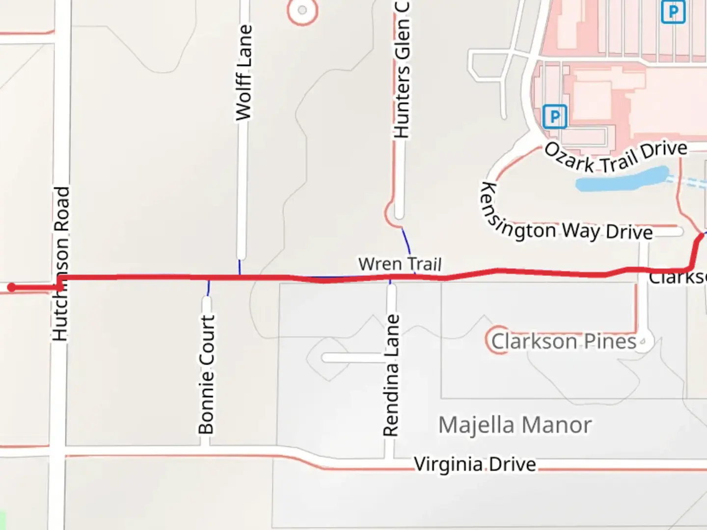 An image depicting the trail Wren Trail and its surrounding area.