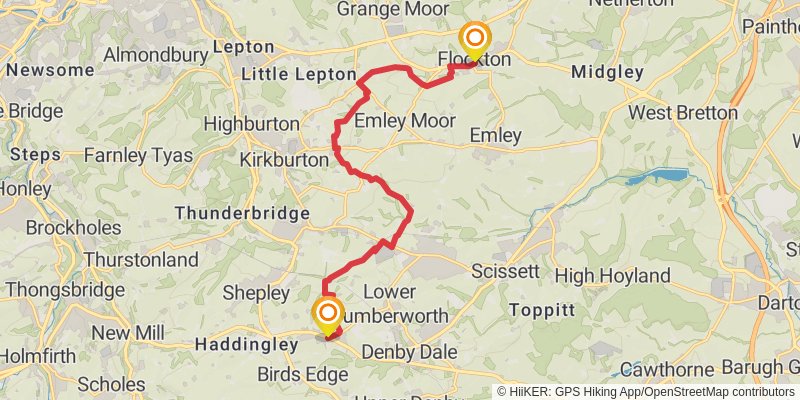 Denby Loop from Upper Cumberworth stage 4 Map