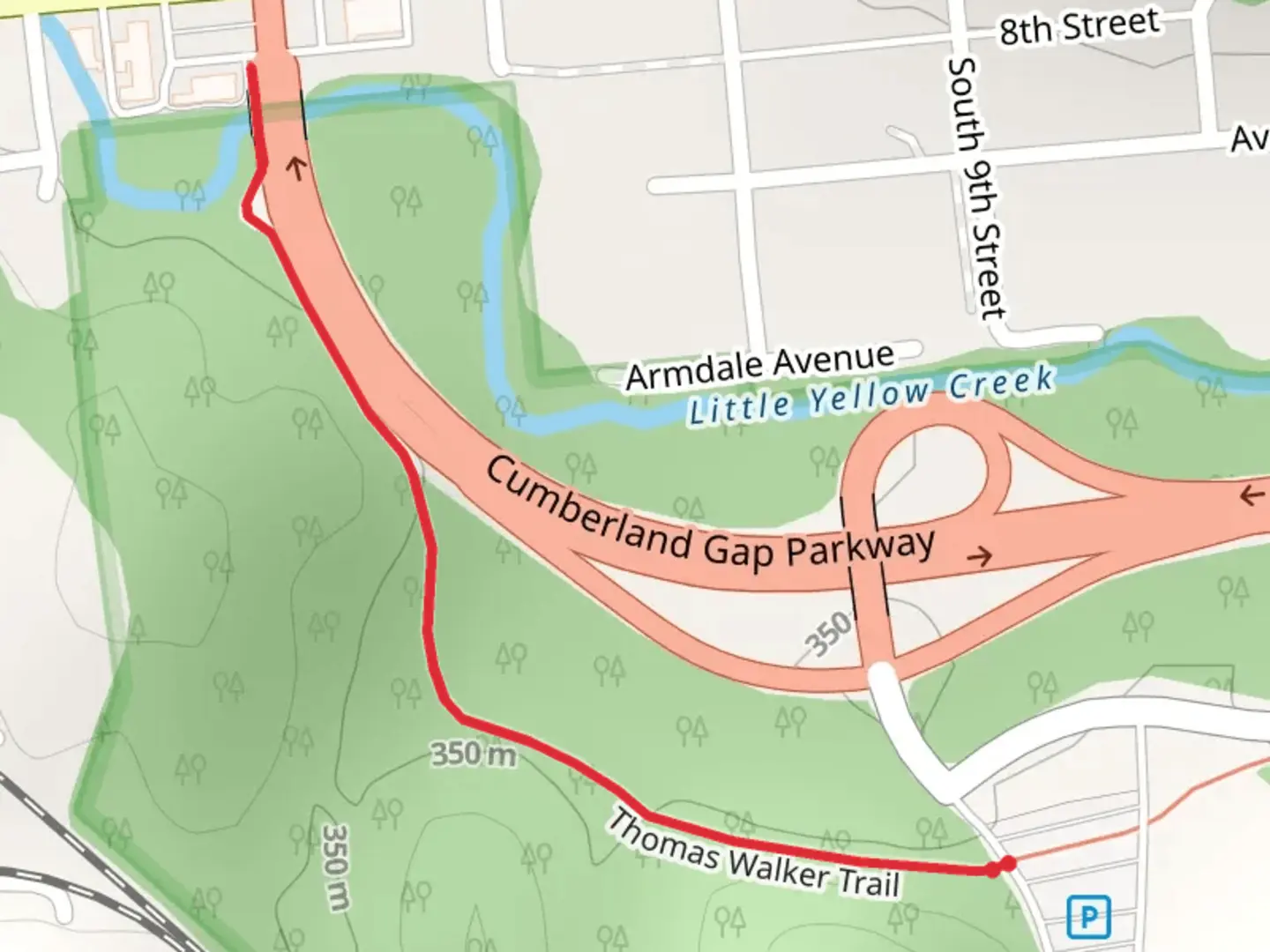 An image depicting the trail Thomas Walker Trail and its surrounding area.