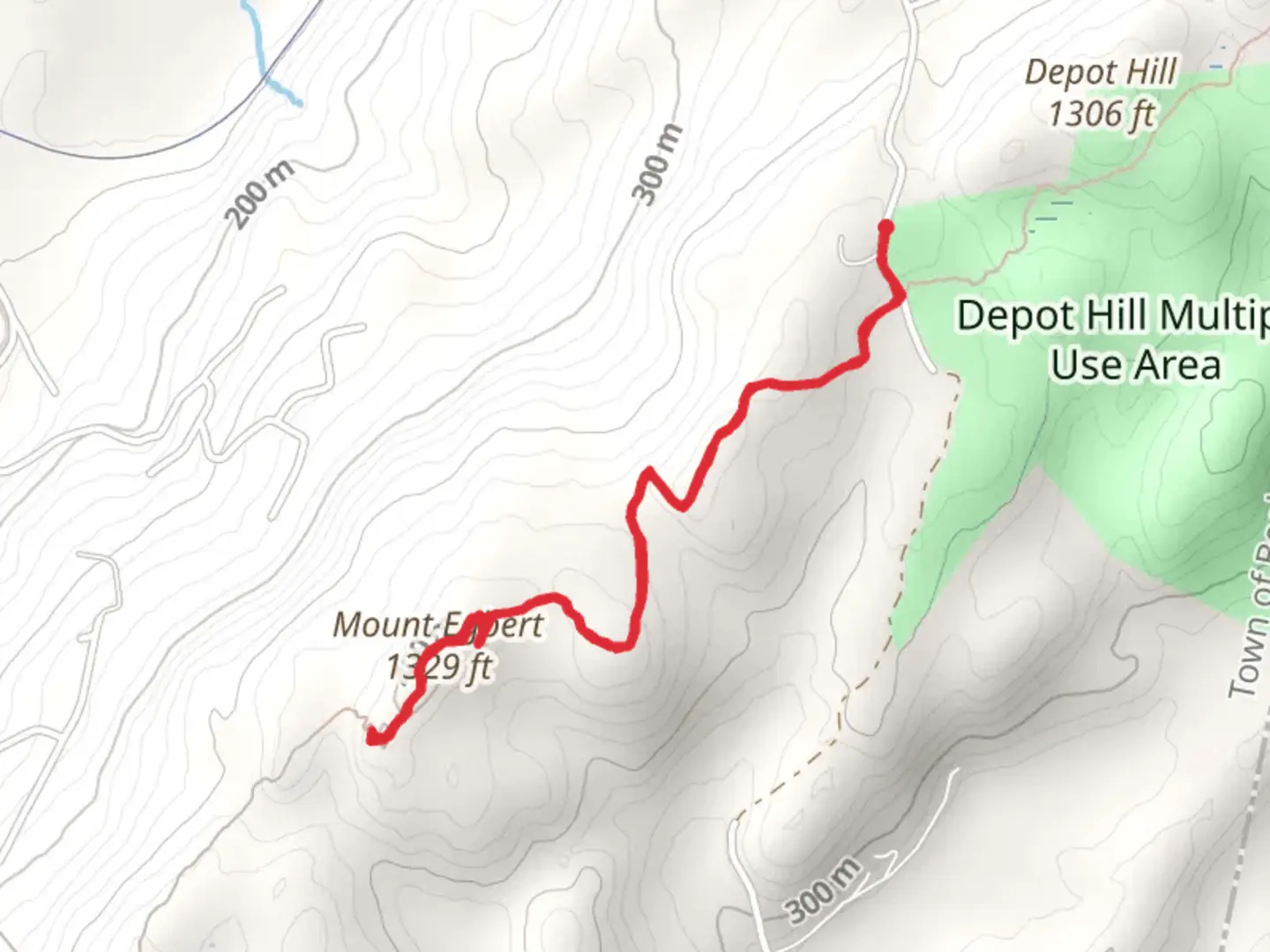 An image depicting the trail Mount Egbert from Depot Hill Road Out and Back and its surrounding area.