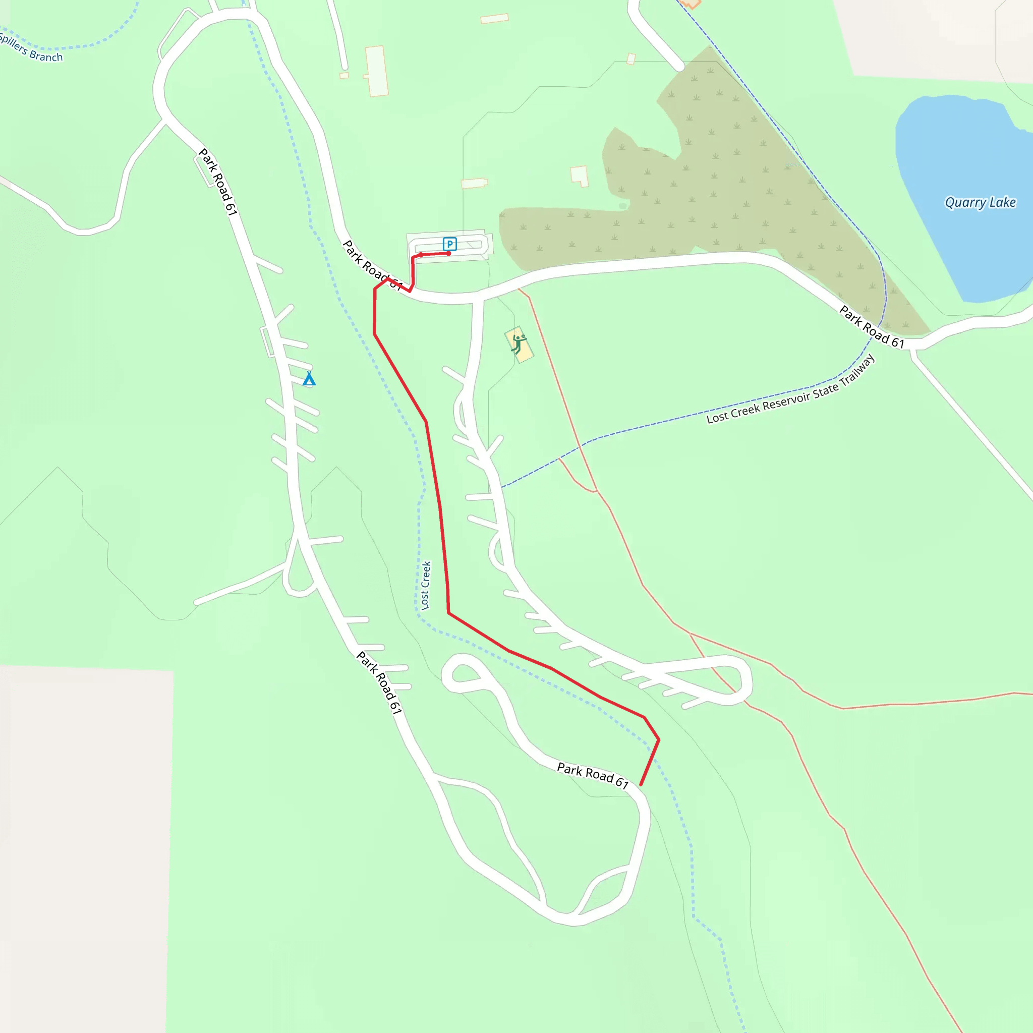 Walk along Lost Creek mobile static map