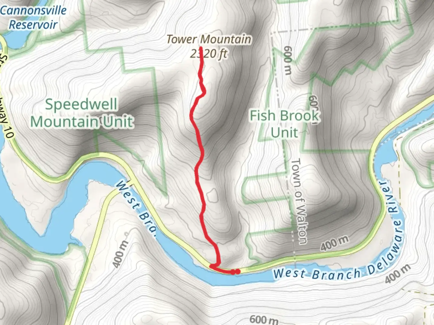 An image depicting the trail Fish Brook Unit - Tower Mountain Train and its surrounding area.