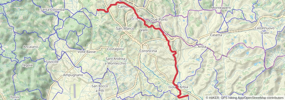 Via Francigena stage 104 Map