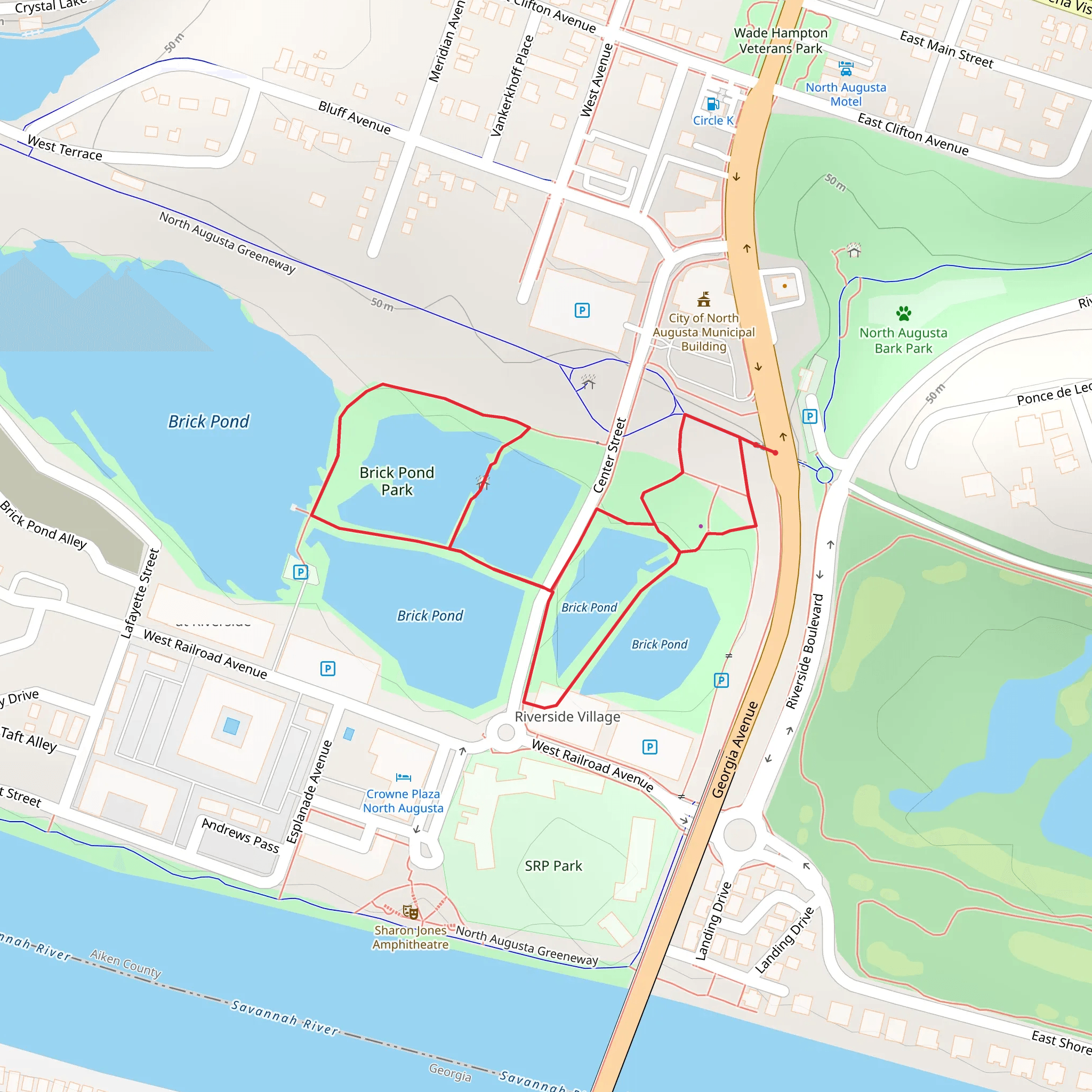 Brick Pond Park Loop mobile static map