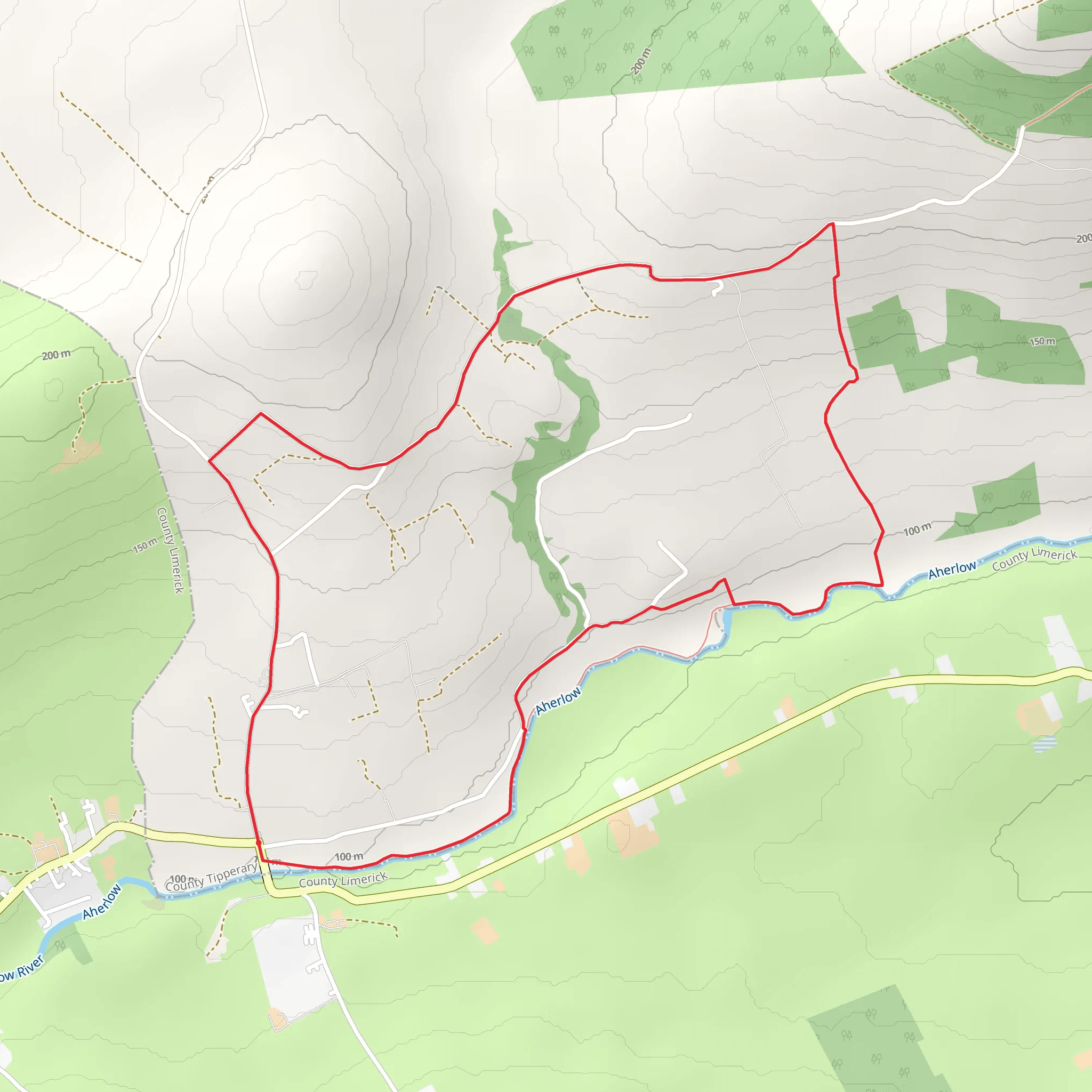 Ballyhoura Way - Galbally Moor Abbey mobile static map