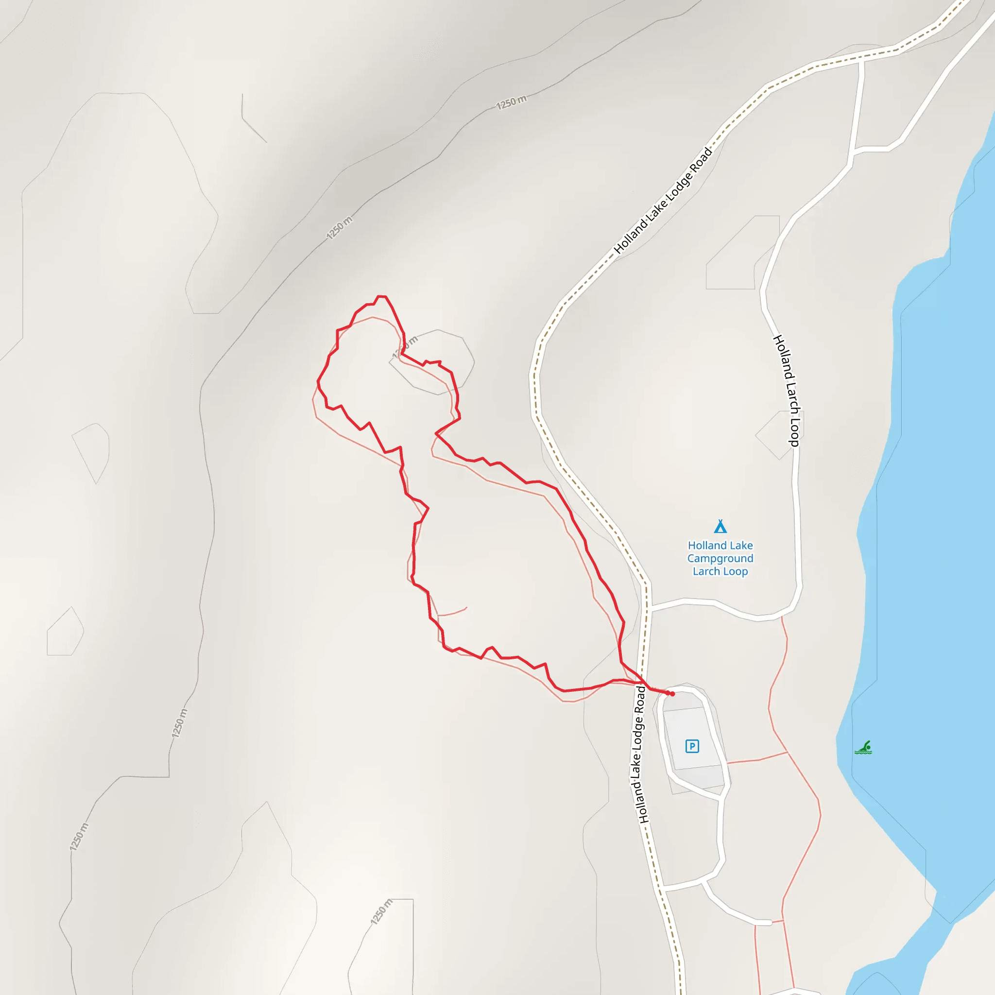 Holland Lake Nature Trail mobile static map