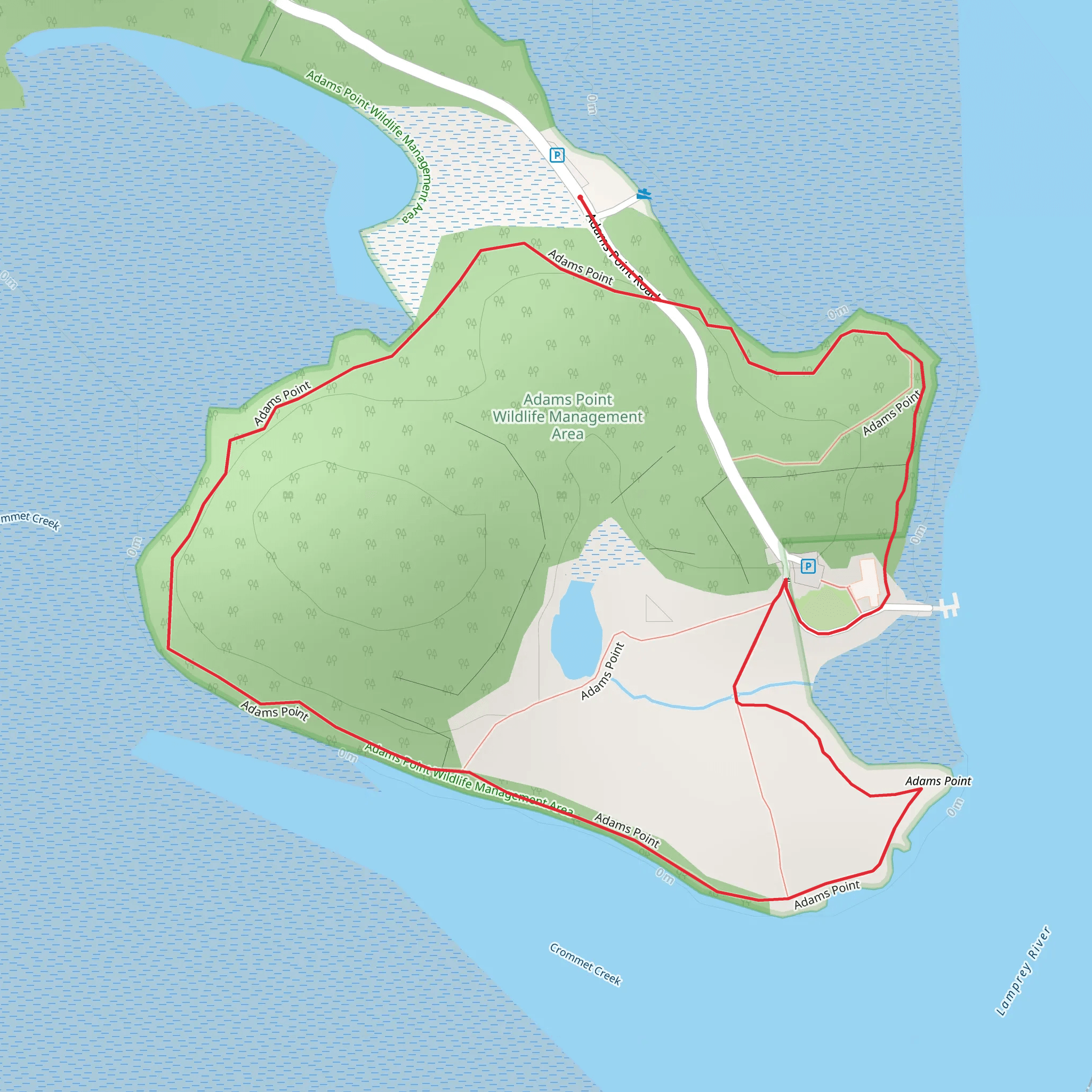 Adams Point Wildlife Management Area Loop mobile static map