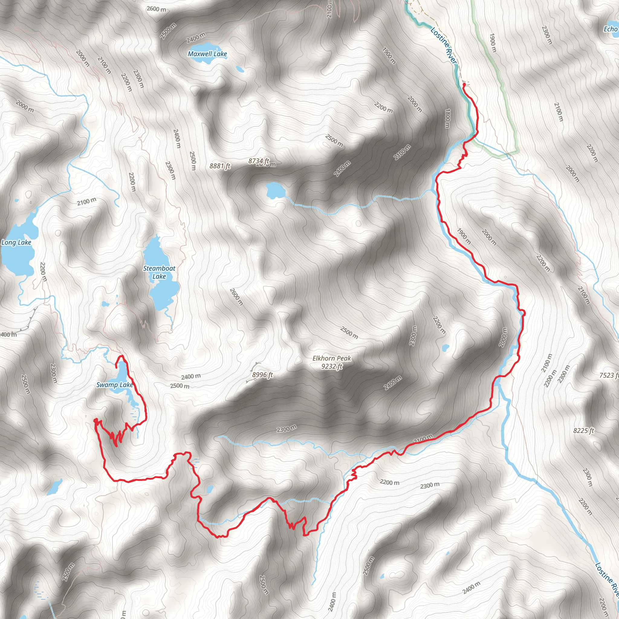 Swamp Lake via Copper Creek Trail mobile static map