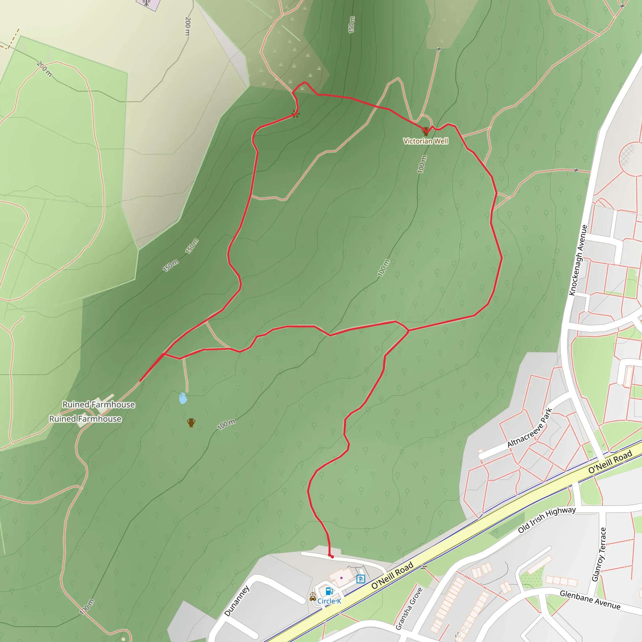 Carnmoney Hill mobile static map