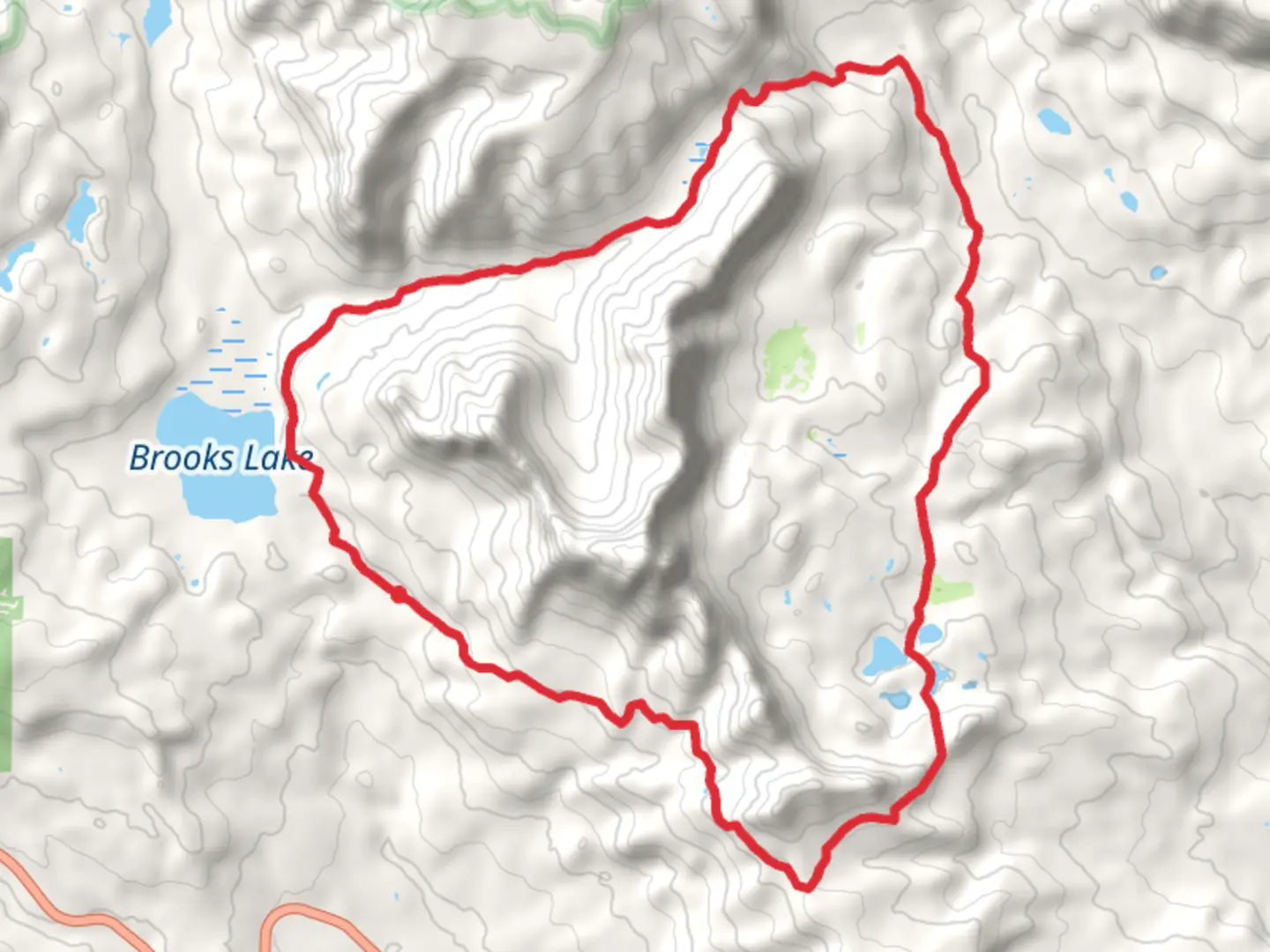 An image depicting the trail Du Noir, Bonneville Pass, Kisinger Lakes and Pinnacles Loop Trail and its surrounding area.