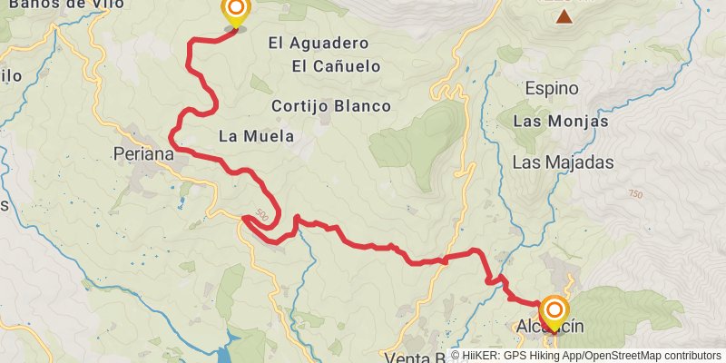 Andalucian Coast to Coast Walk alt 3 Map