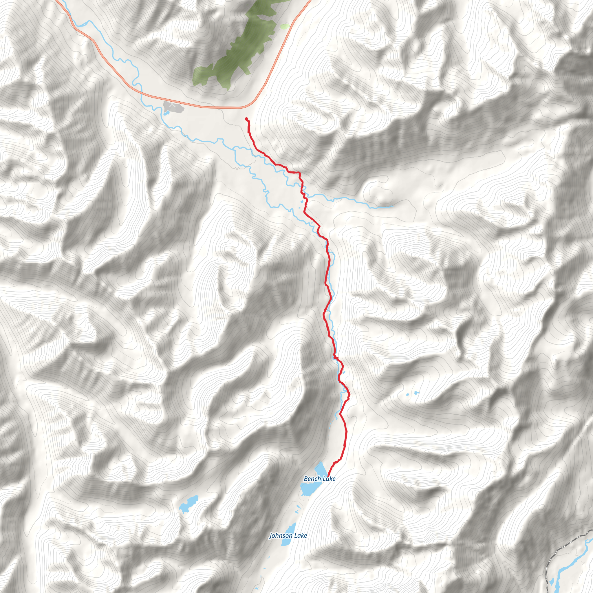 Bench Lake to Johnson Pass Trail mobile static map