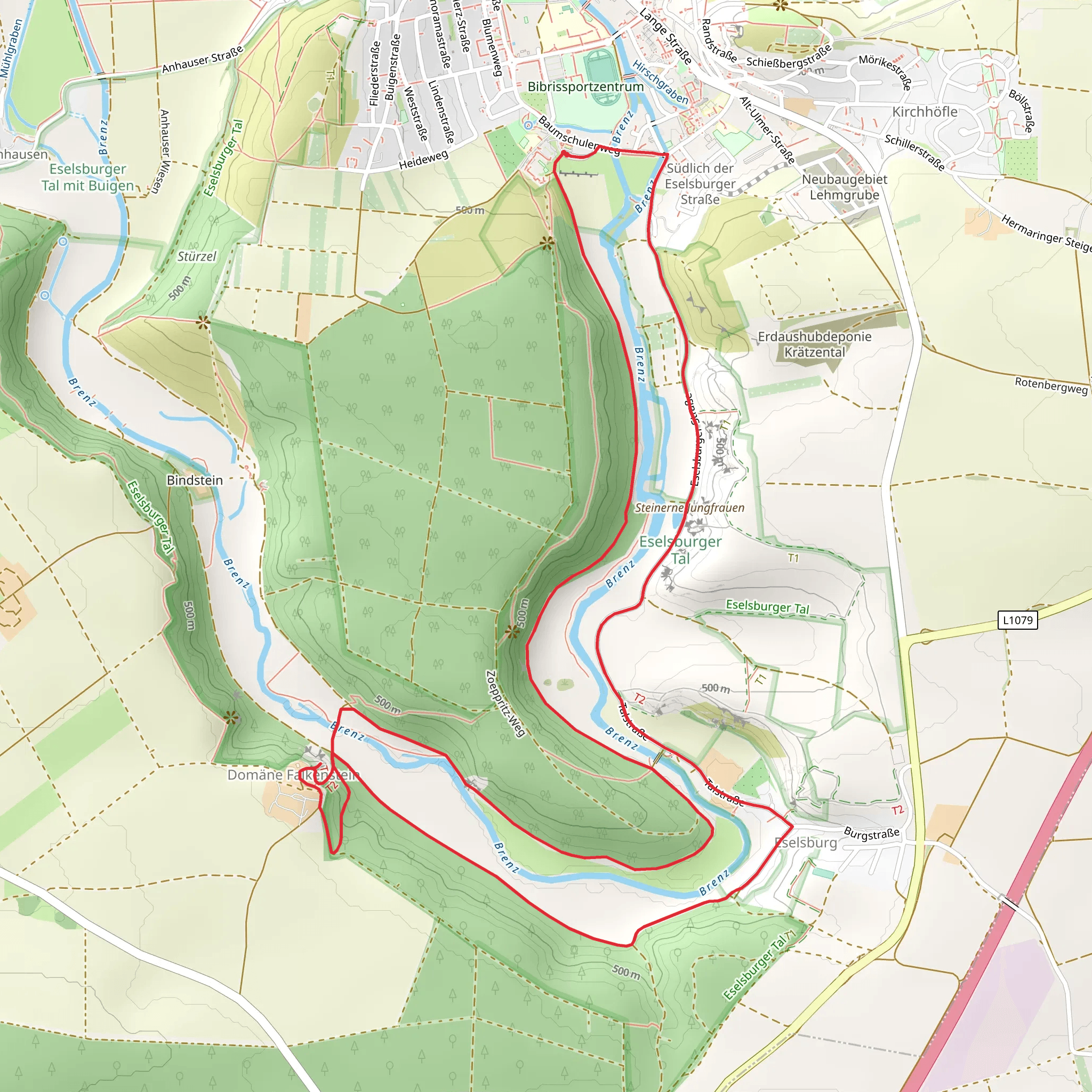 Brenz and Steinerne Jungfrauen Loop mobile static map