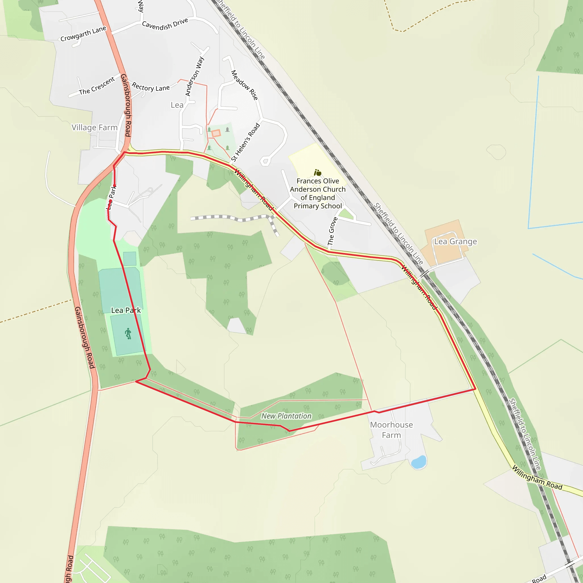 Lea Park Loop mobile static map