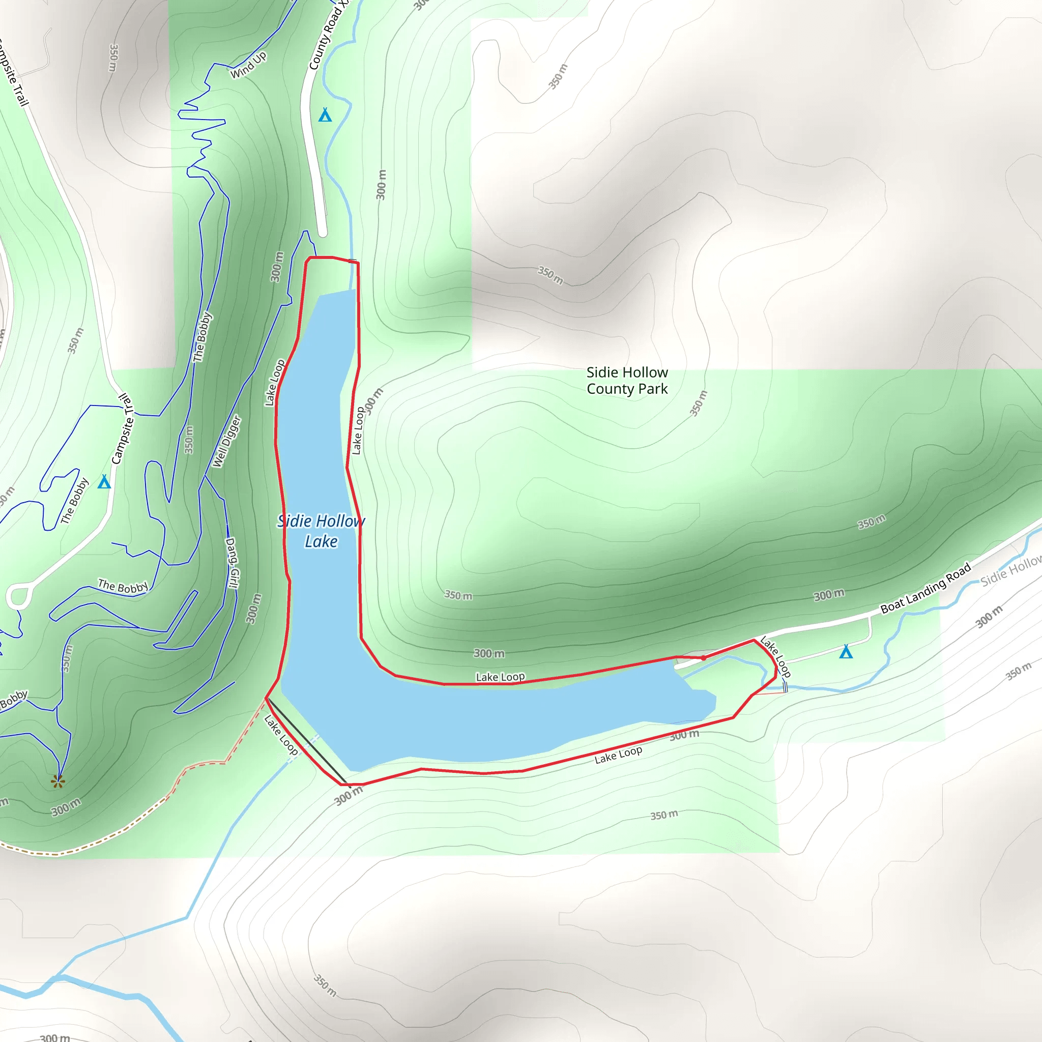 Sidie Hollow Lake Loop mobile static map