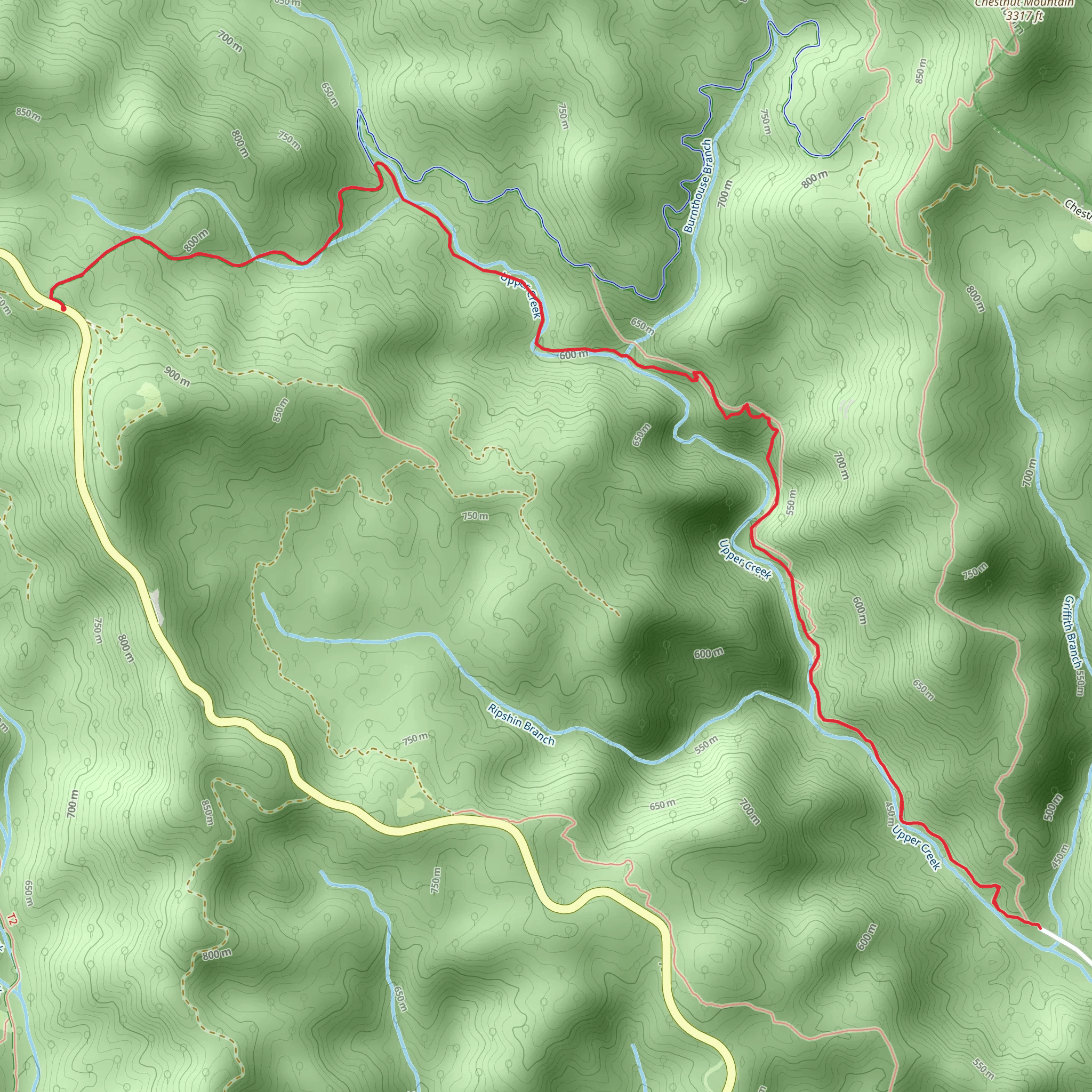 Greentown Shortcut via Greentown Trail mobile static map