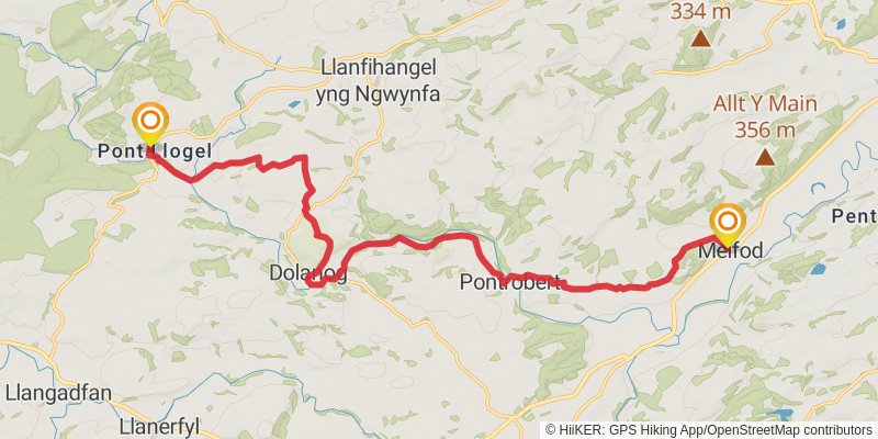 Glyndŵr's Way stage 11 Map