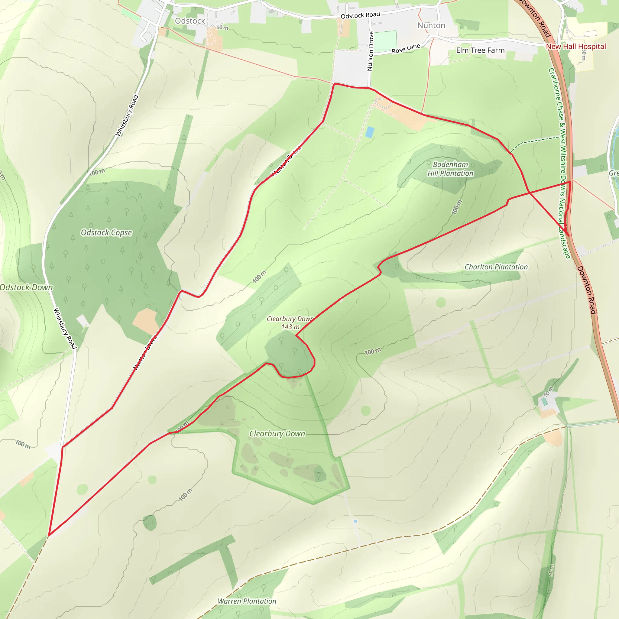 Clearbury Ring and Clearbury Down Loop mobile static map