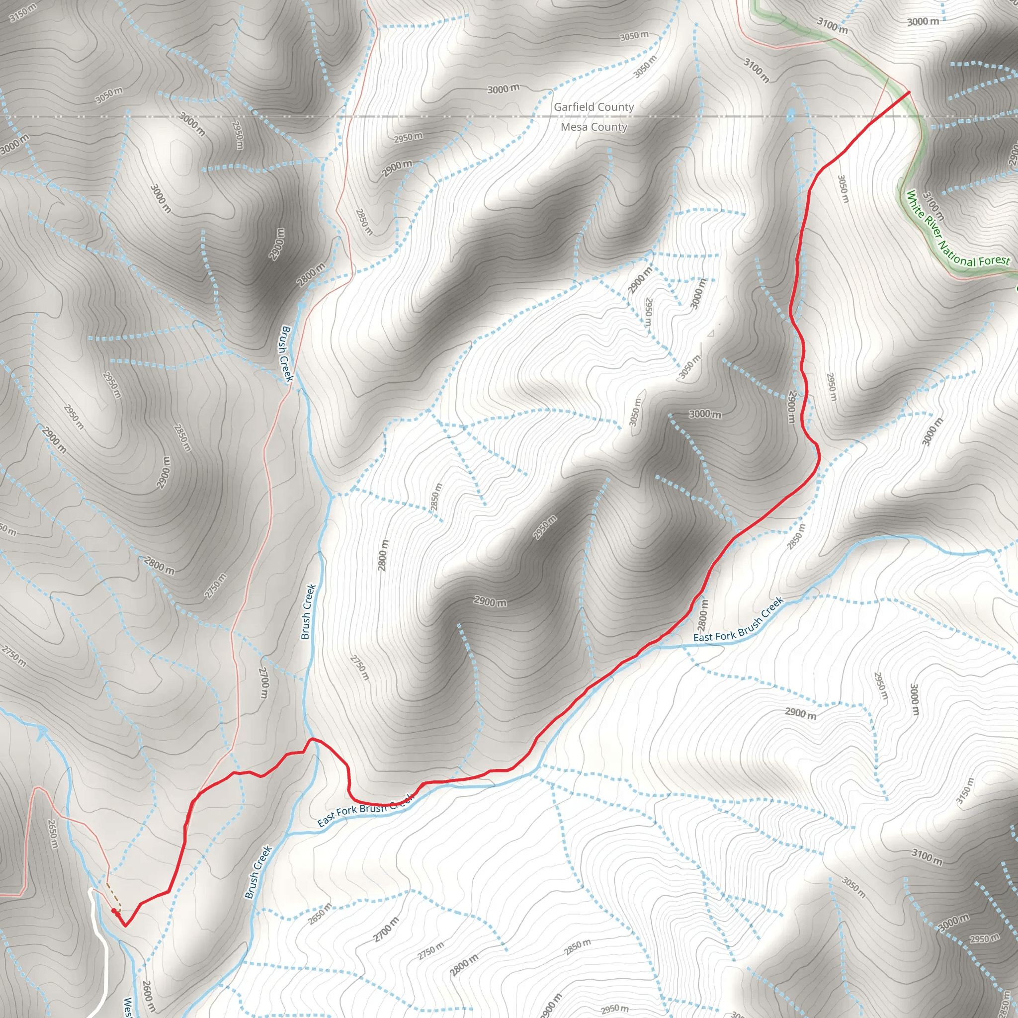 East Brush Creek Trail mobile static map