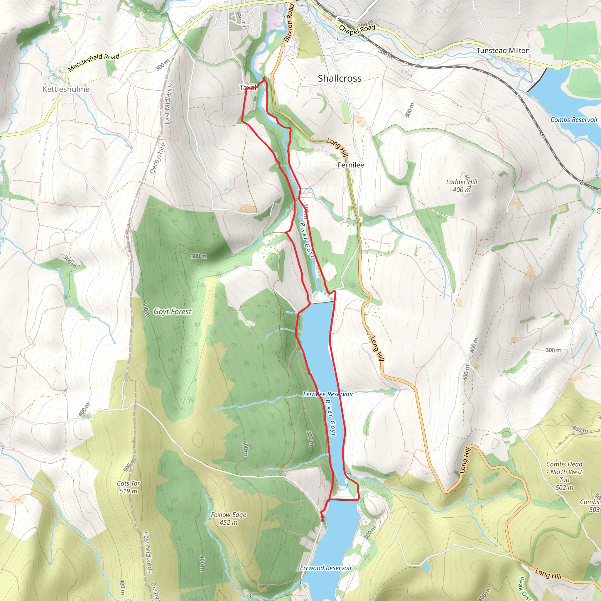 Fernilee Reservoir - Goyt Valley mobile static map