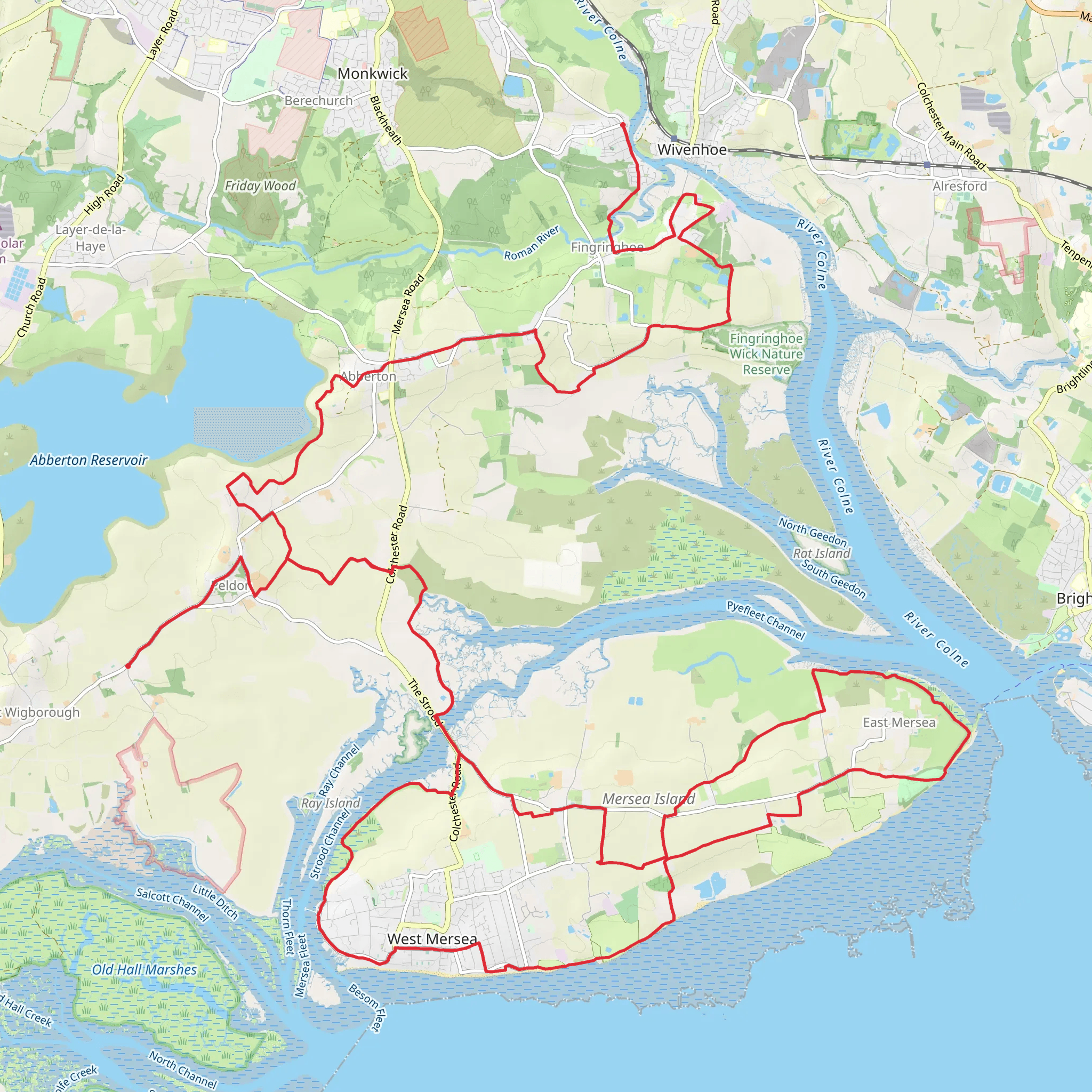 Lasso Essex - Little Wigborough to Rowhedge mobile static map