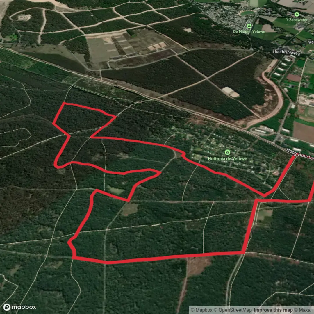 An image depicting the trail Harskamperdennen Loop and its surrounding area.