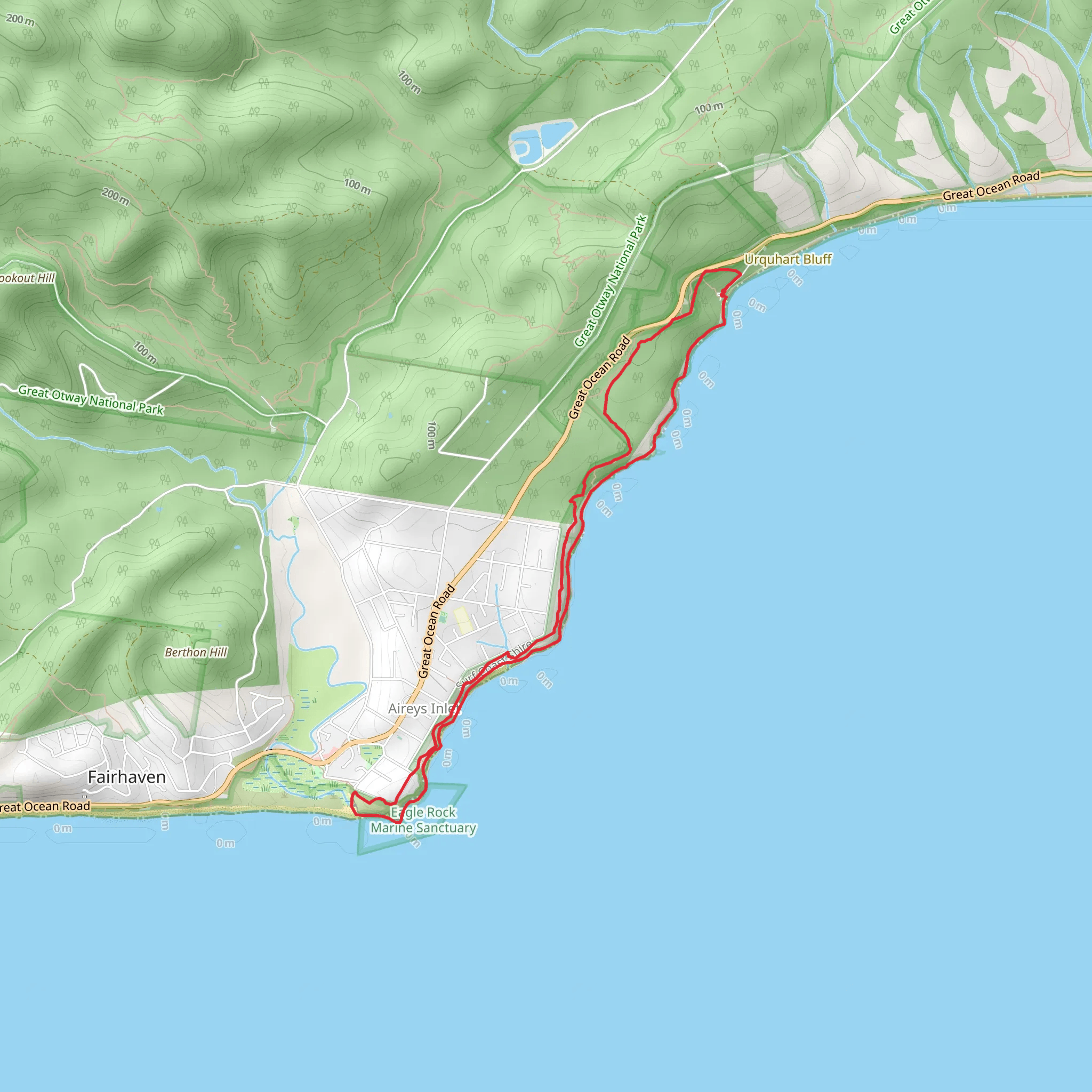 Aireys Inlet Cliffs Trail mobile static map