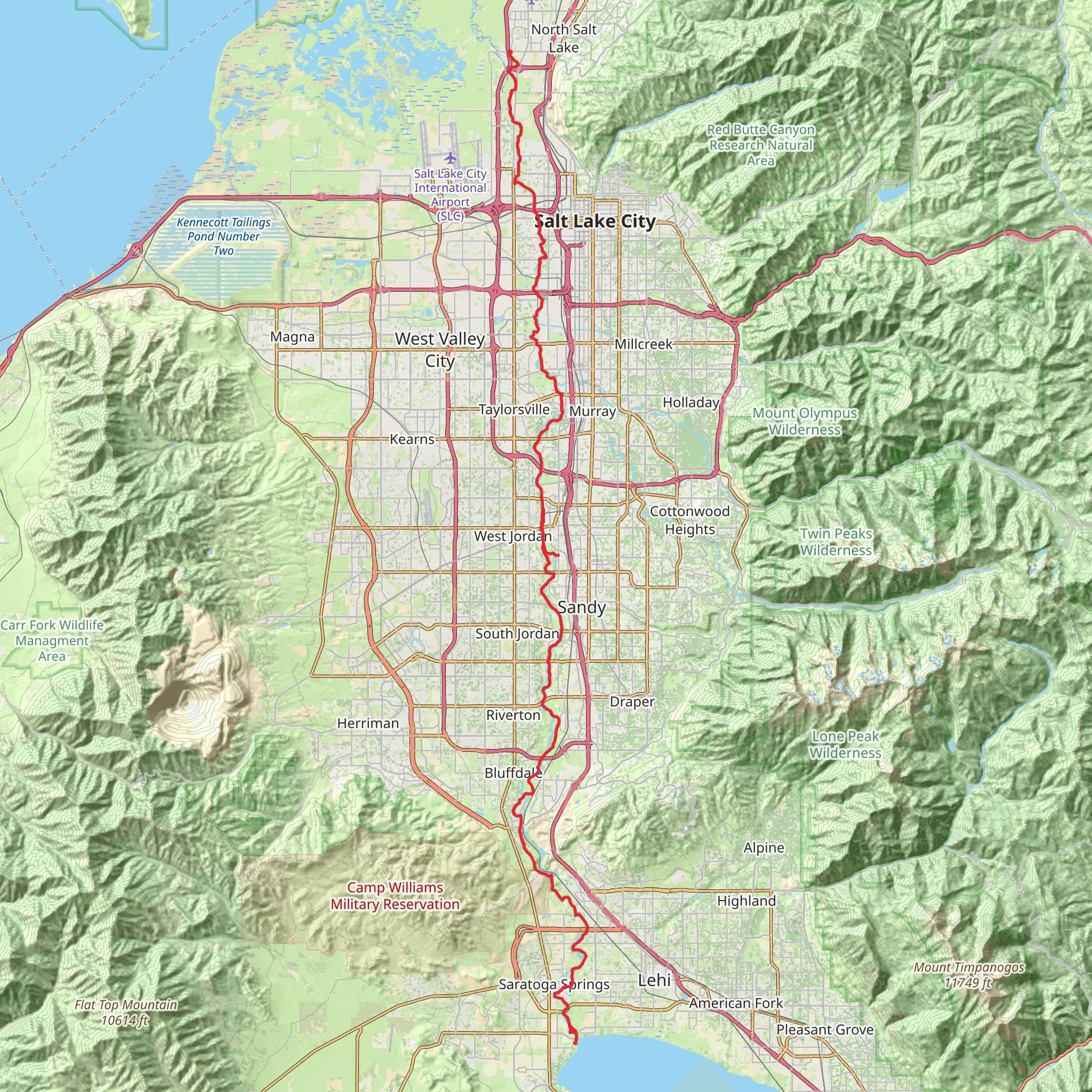 Jordan River Trail mobile static map