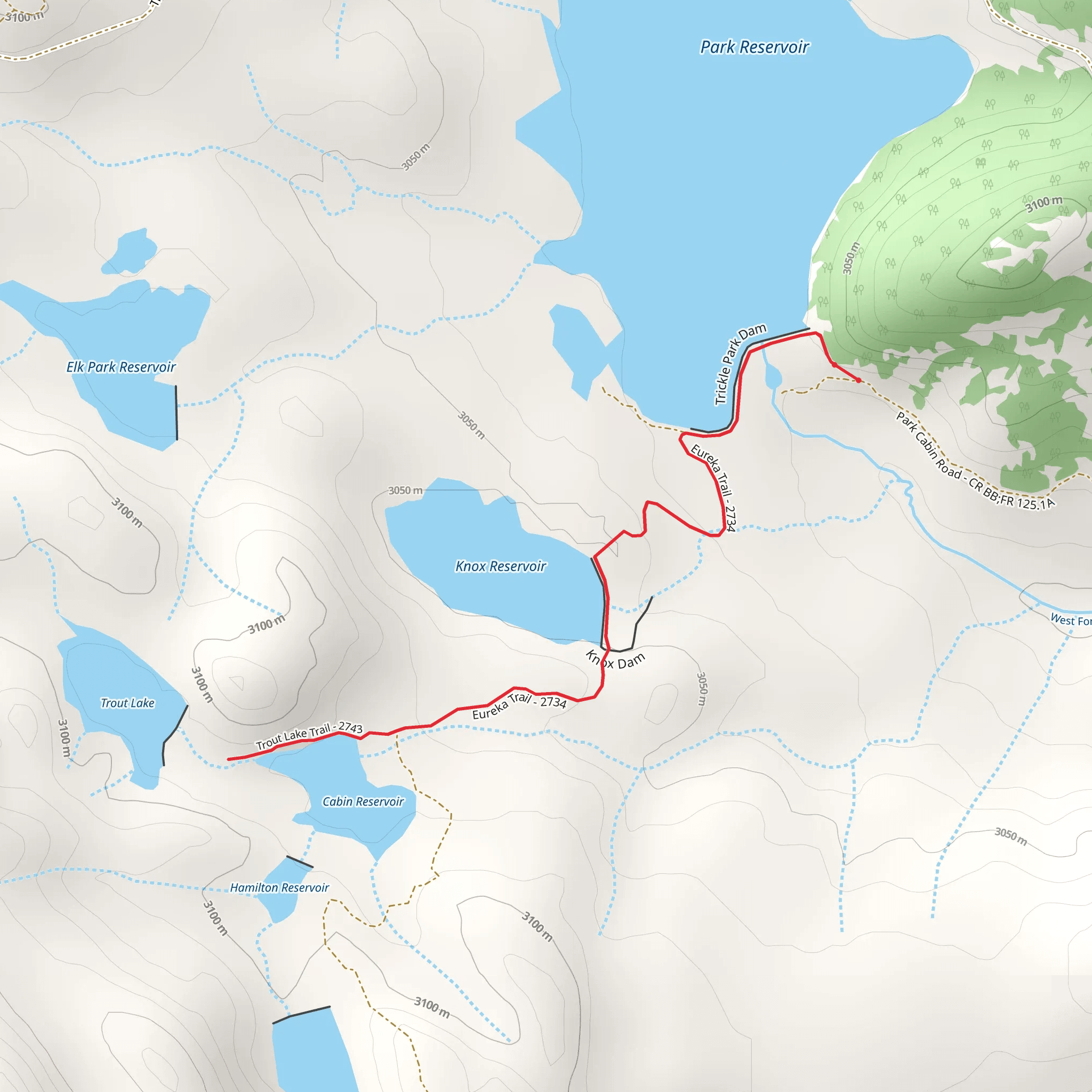 Trout Lake via Eureka Trail mobile static map