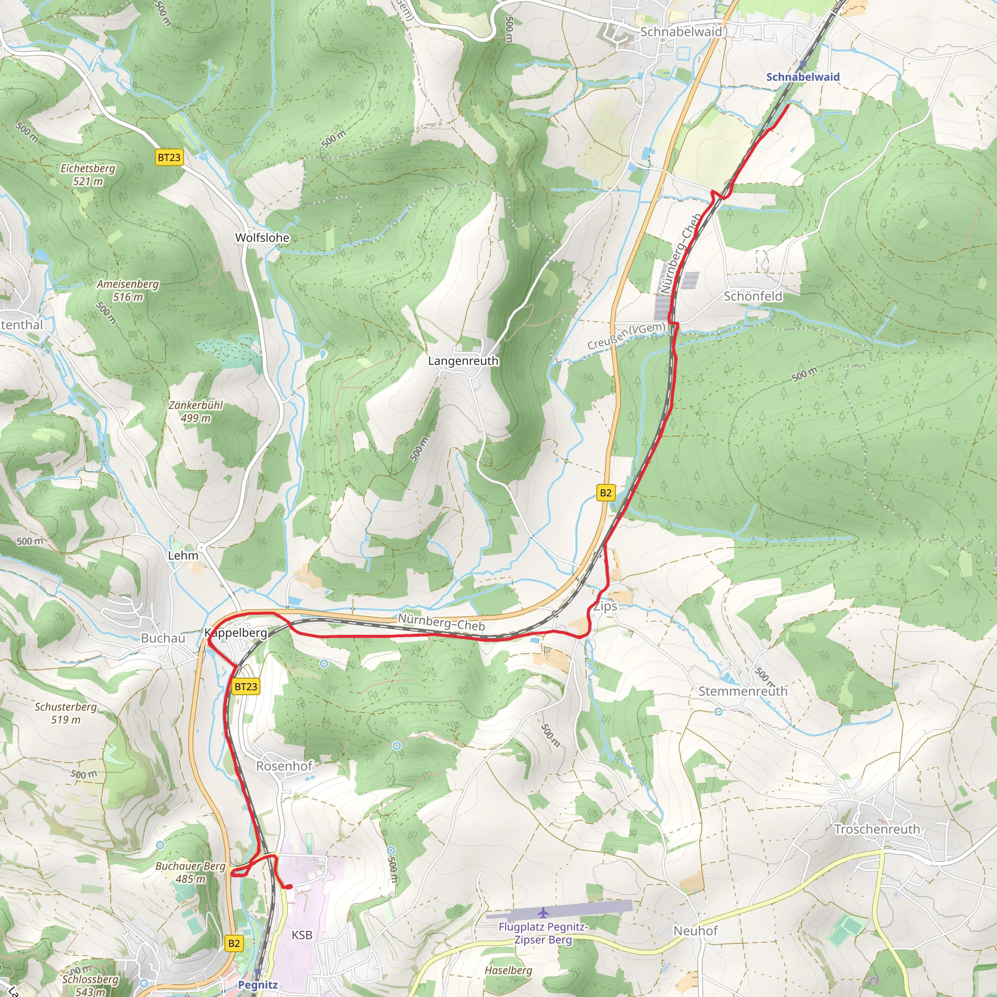 Junger Schlag Walk from Pegnitz mobile static map