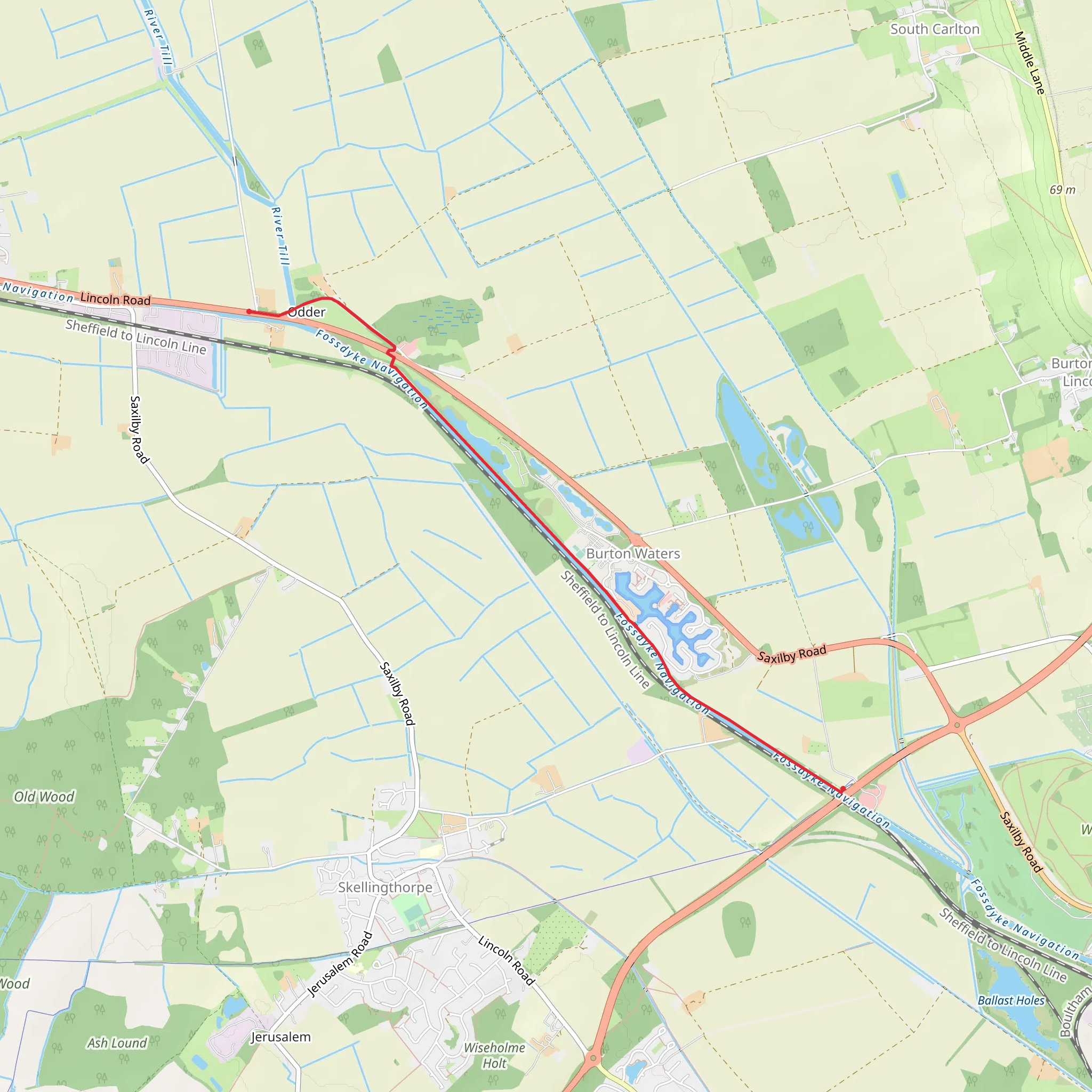 Fossdyke Navigation mobile static map