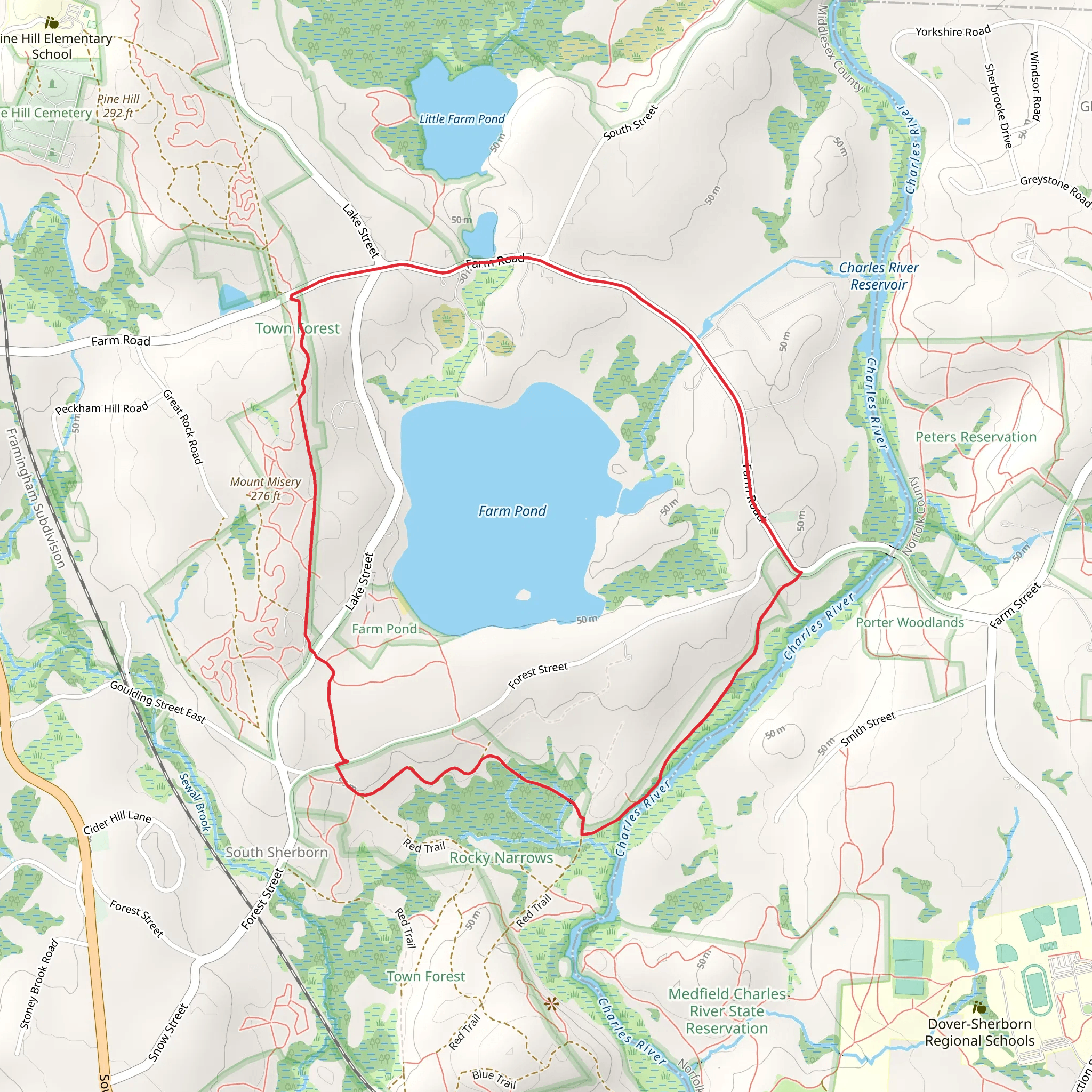 Farm Burying Ground - Farm Pond Loop Trail mobile static map