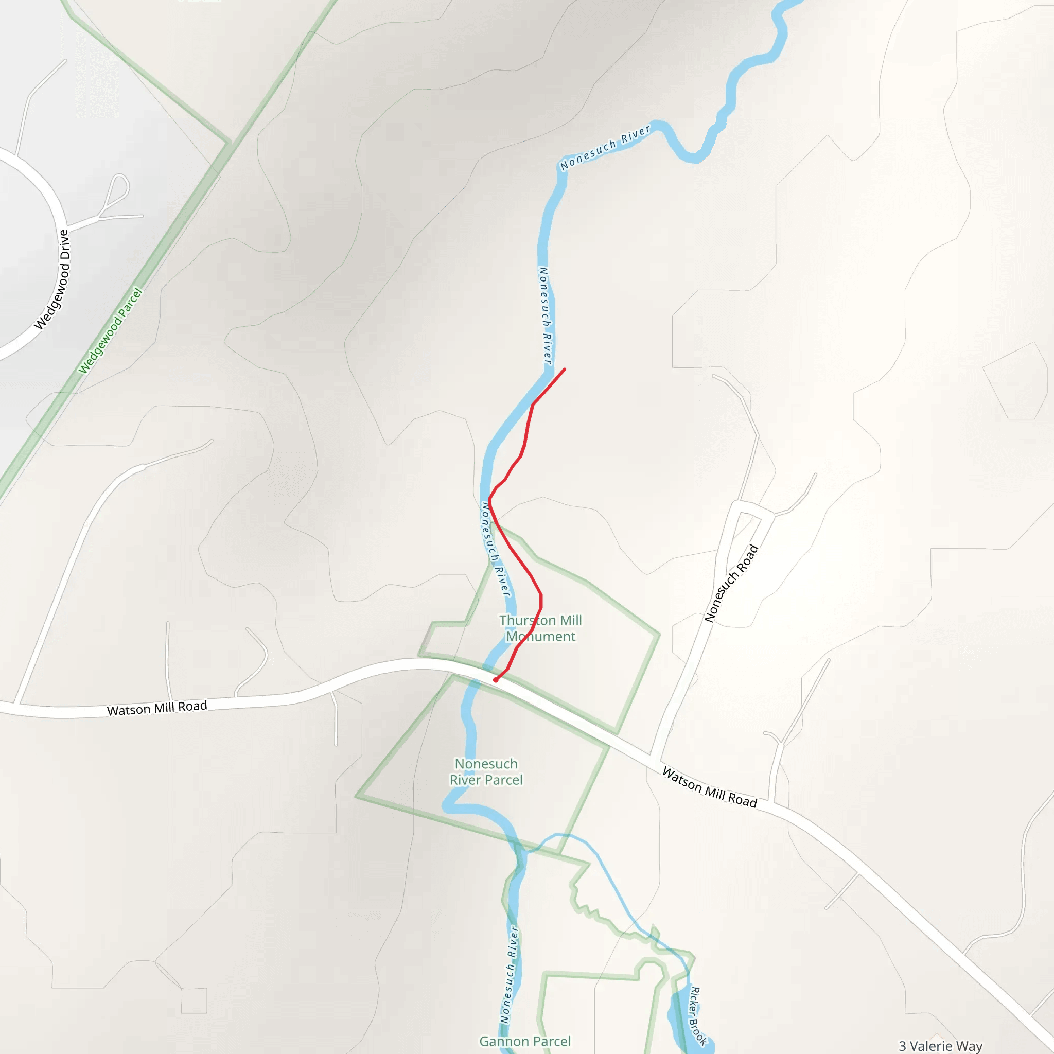 Walk along Nonesuch River mobile static map