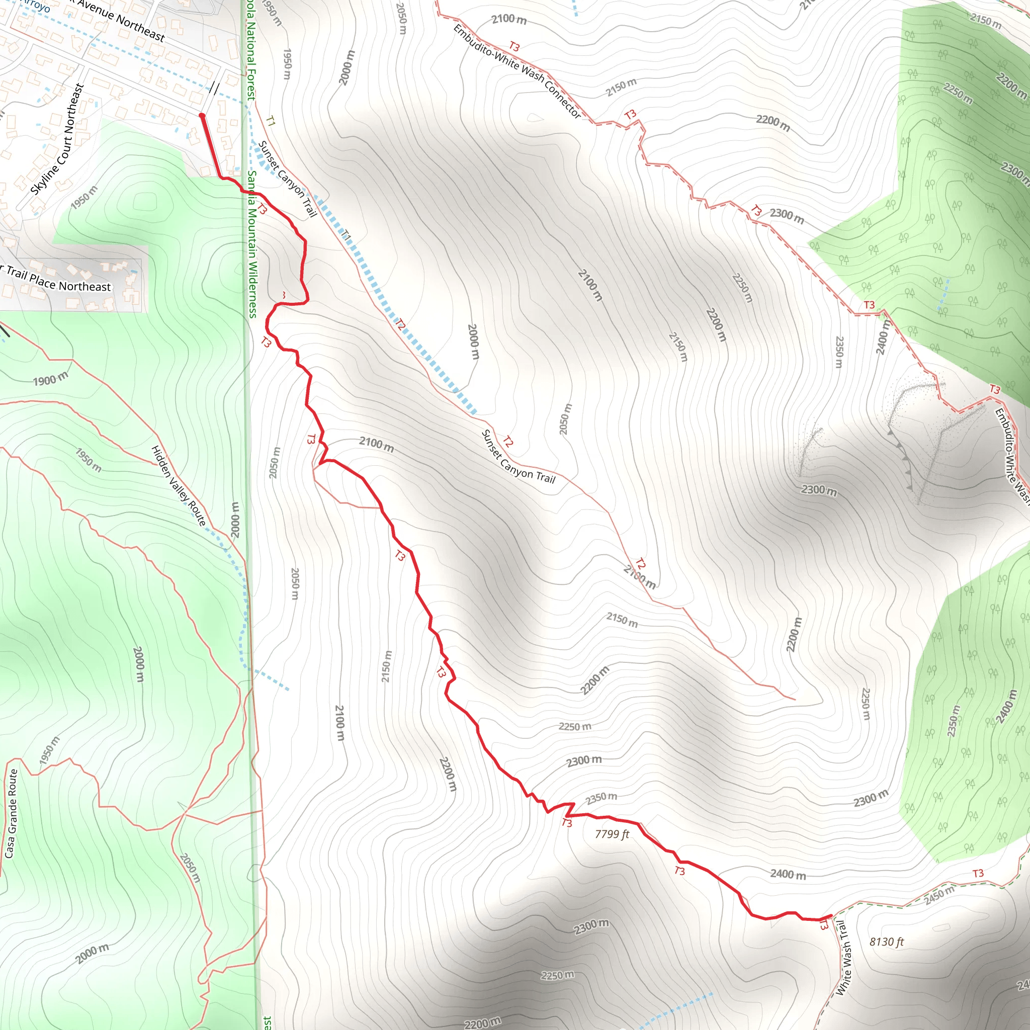 Sunset Canyon Route mobile static map