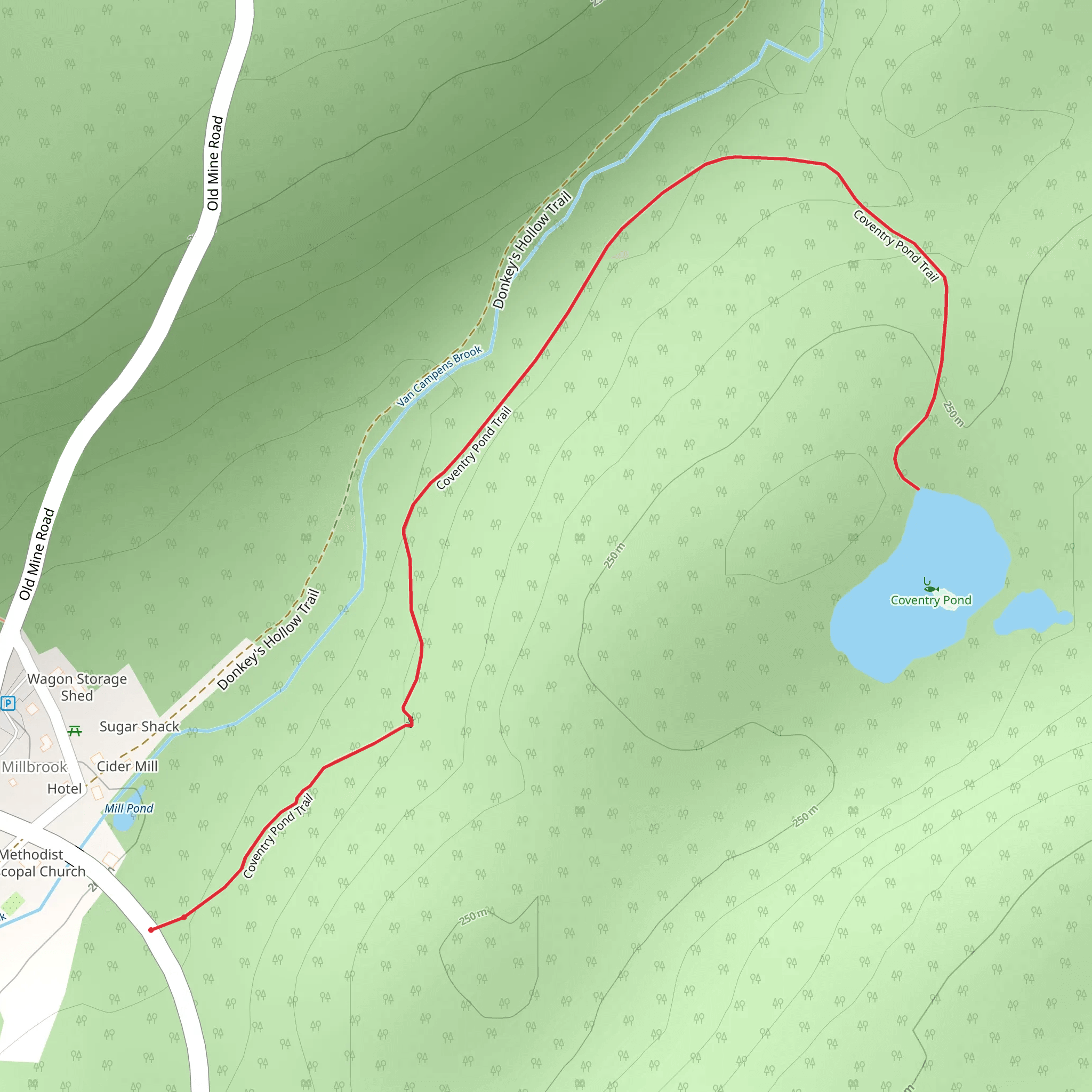 Coventry Pond Trail mobile static map