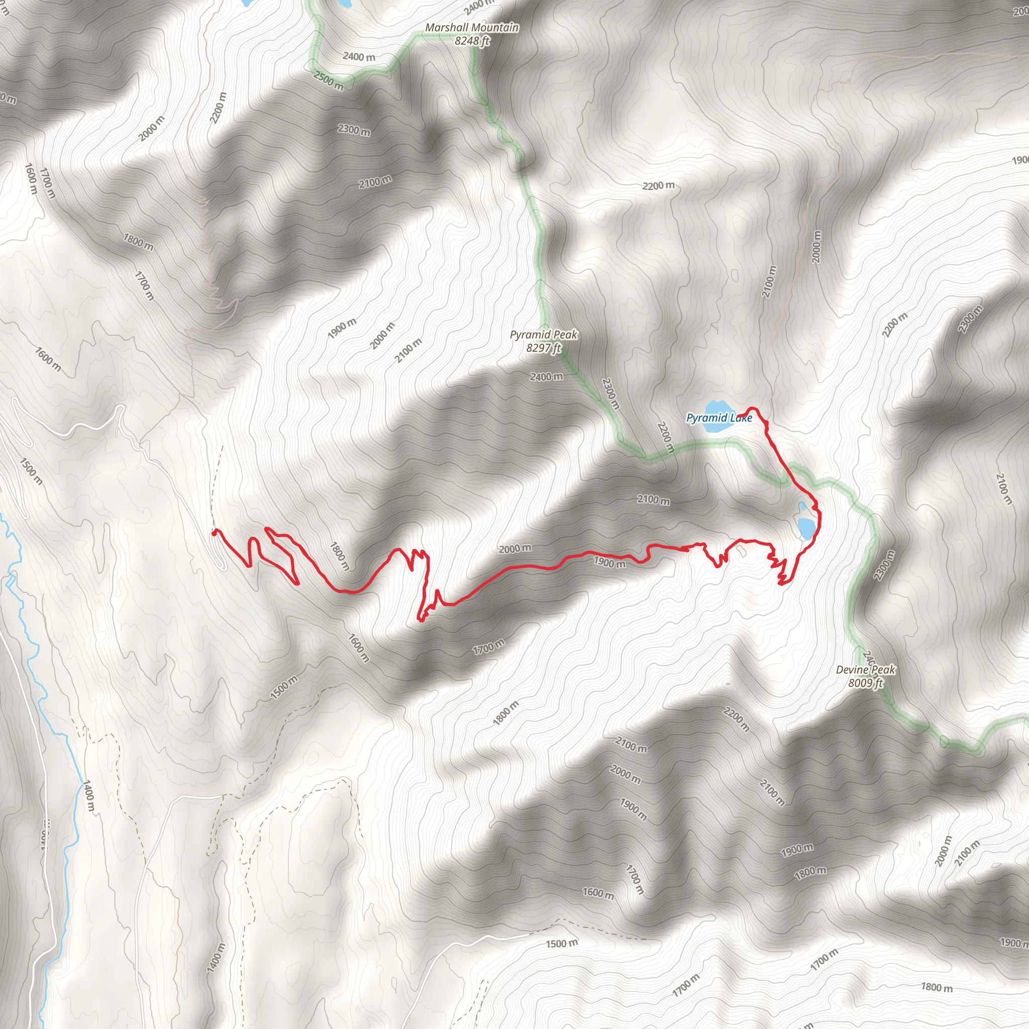 Pyramid Lake Out and Back mobile static map