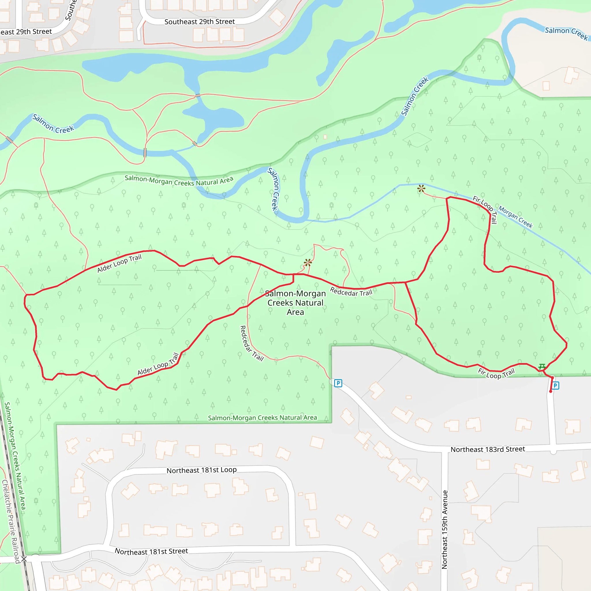 Alder Loop Trail mobile static map