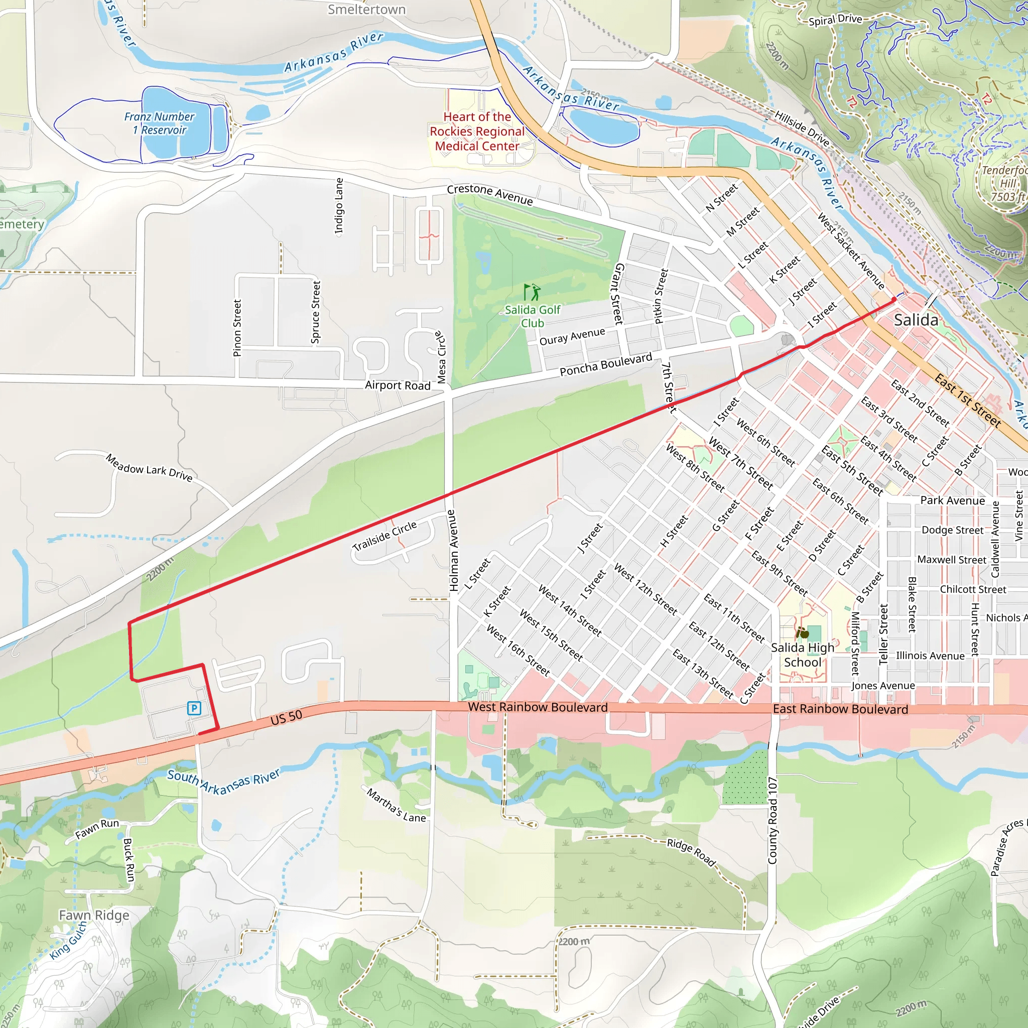 Monarch Spur Trail mobile static map