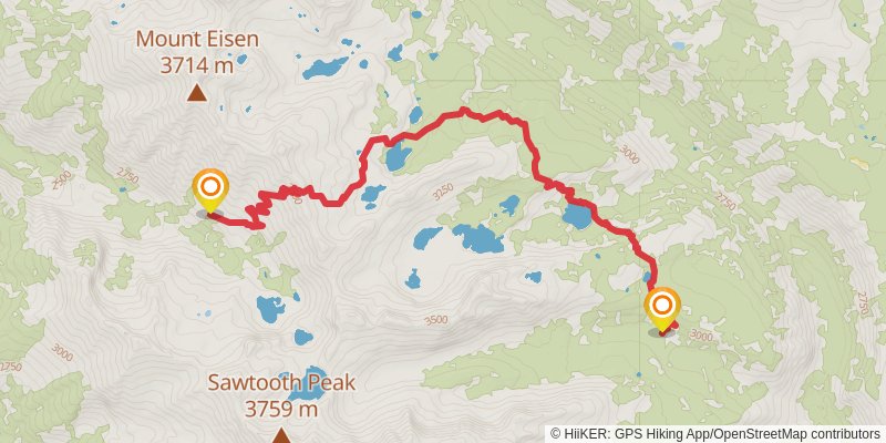 Mineral King And Little Five Lakes Loop stage 3 Map