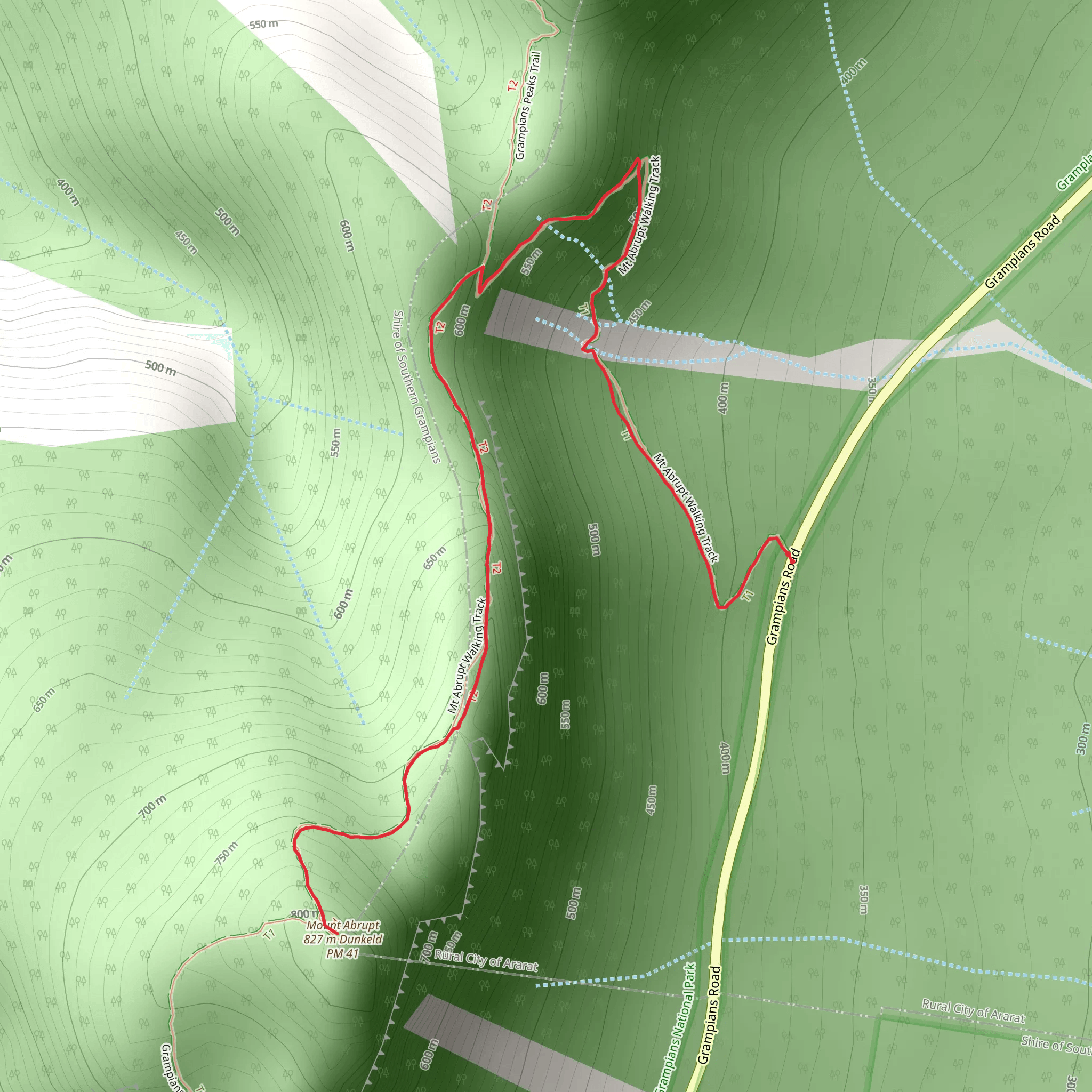 Mount Abrupt Trail mobile static map