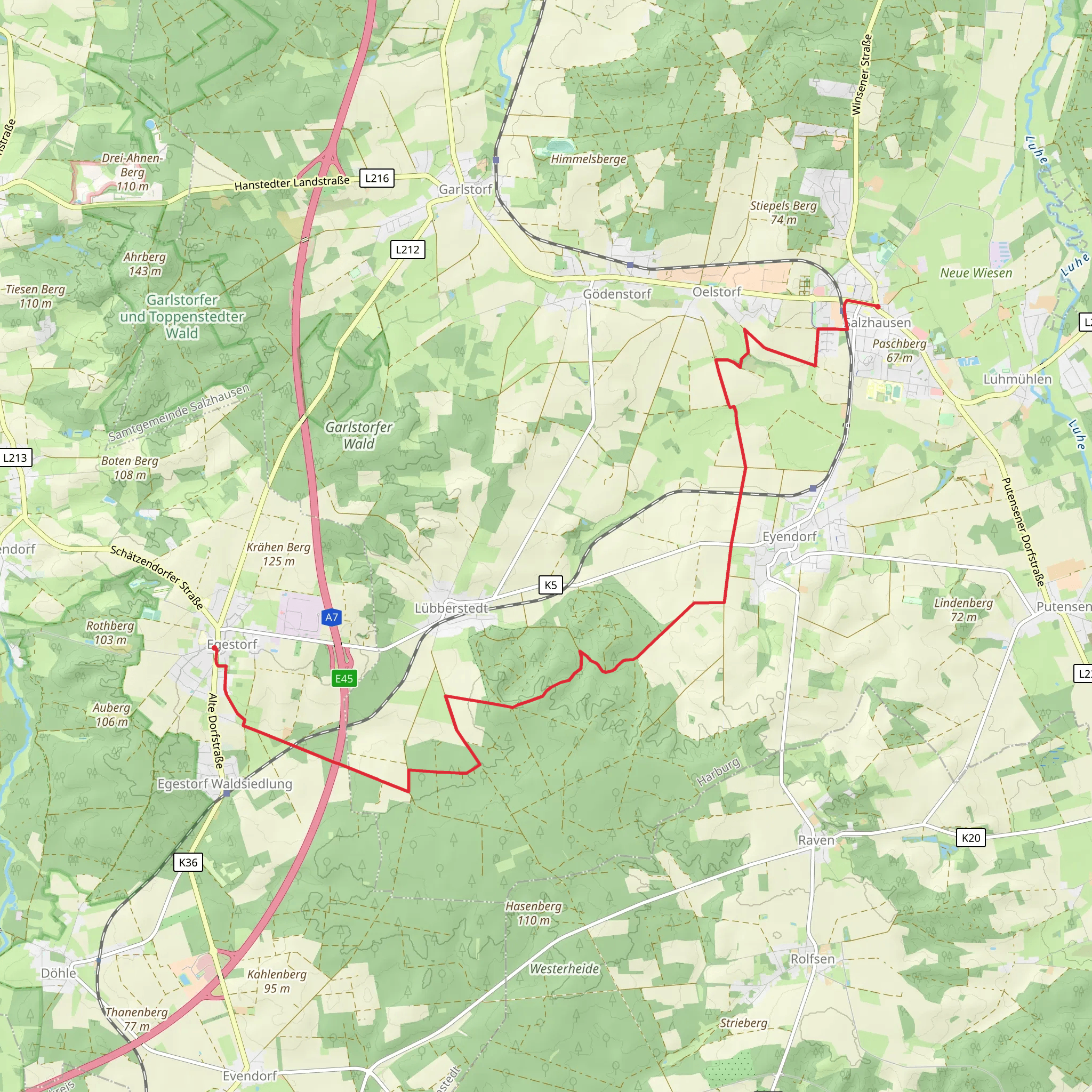 Salzhausen to Egestorf via Poster Bode Weg mobile static map