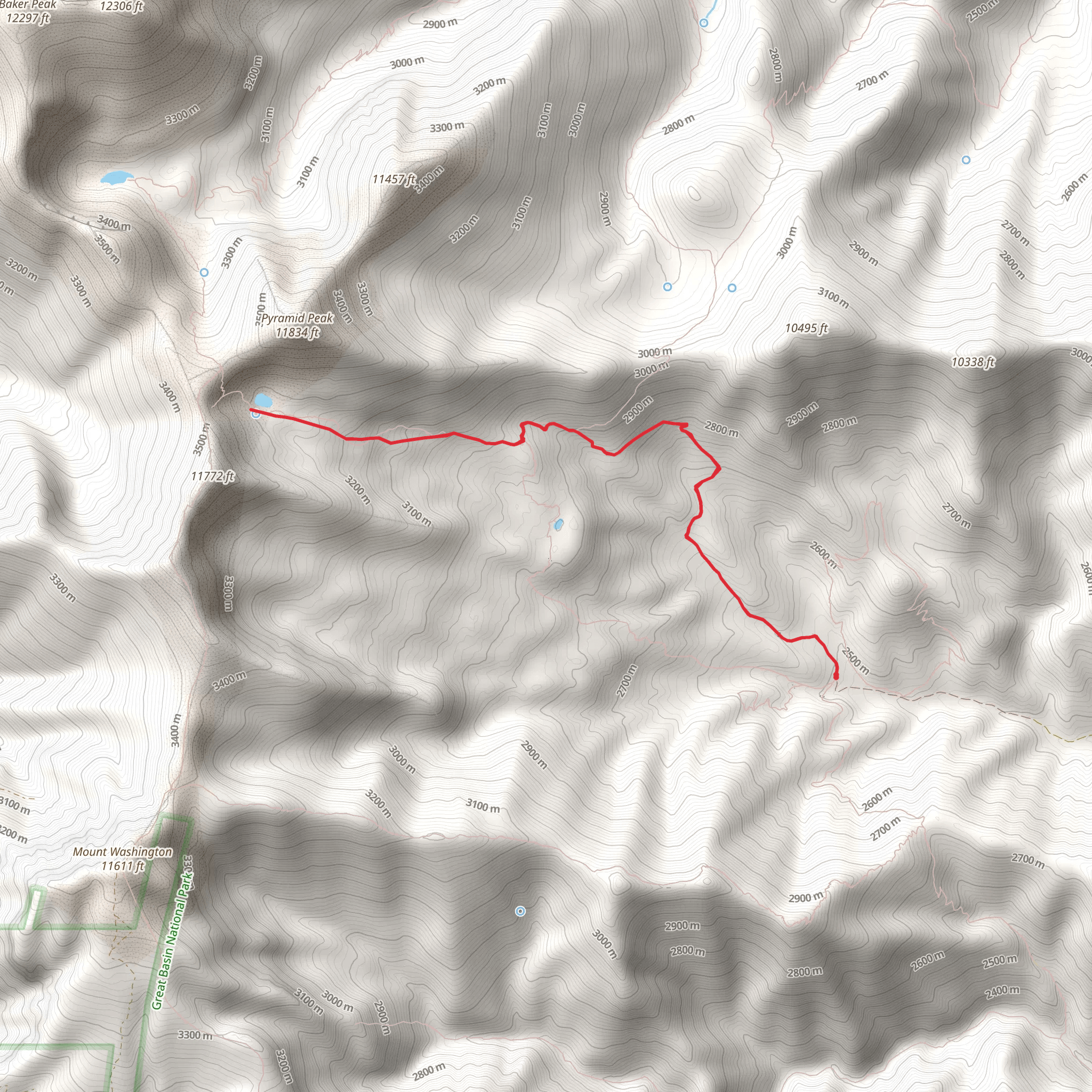 Johnson Lake via Snake Creek Trail mobile static map