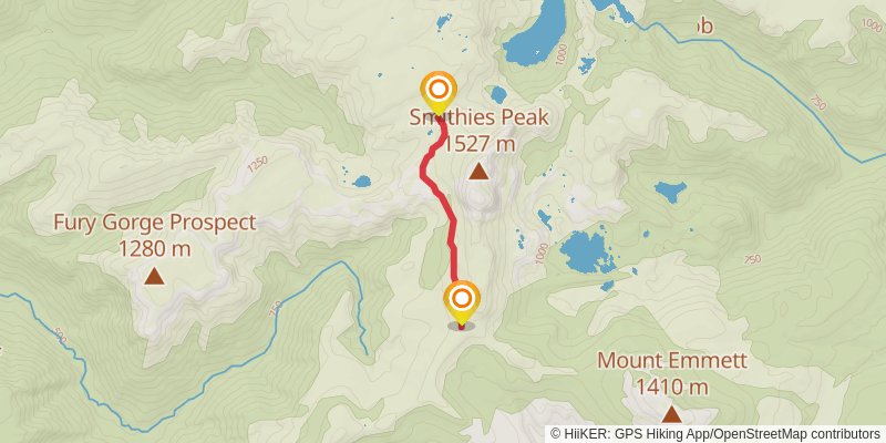Overland Track - Julie and Darren stage 2 Map