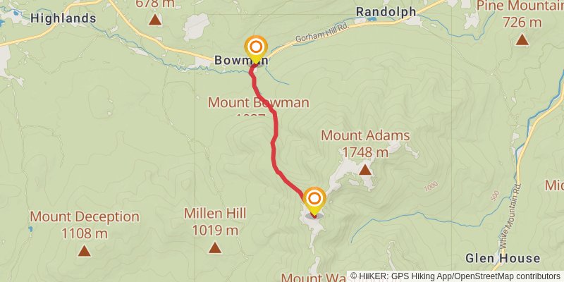 Castle Ravine, Jefferson Mountain, and Castle Trail stage 2 Map