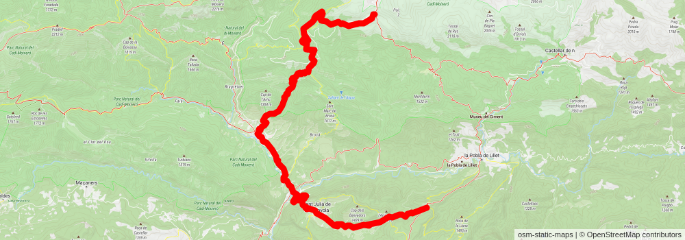 GR 4 Puigcerdà- Montserrat alt 1 Map
